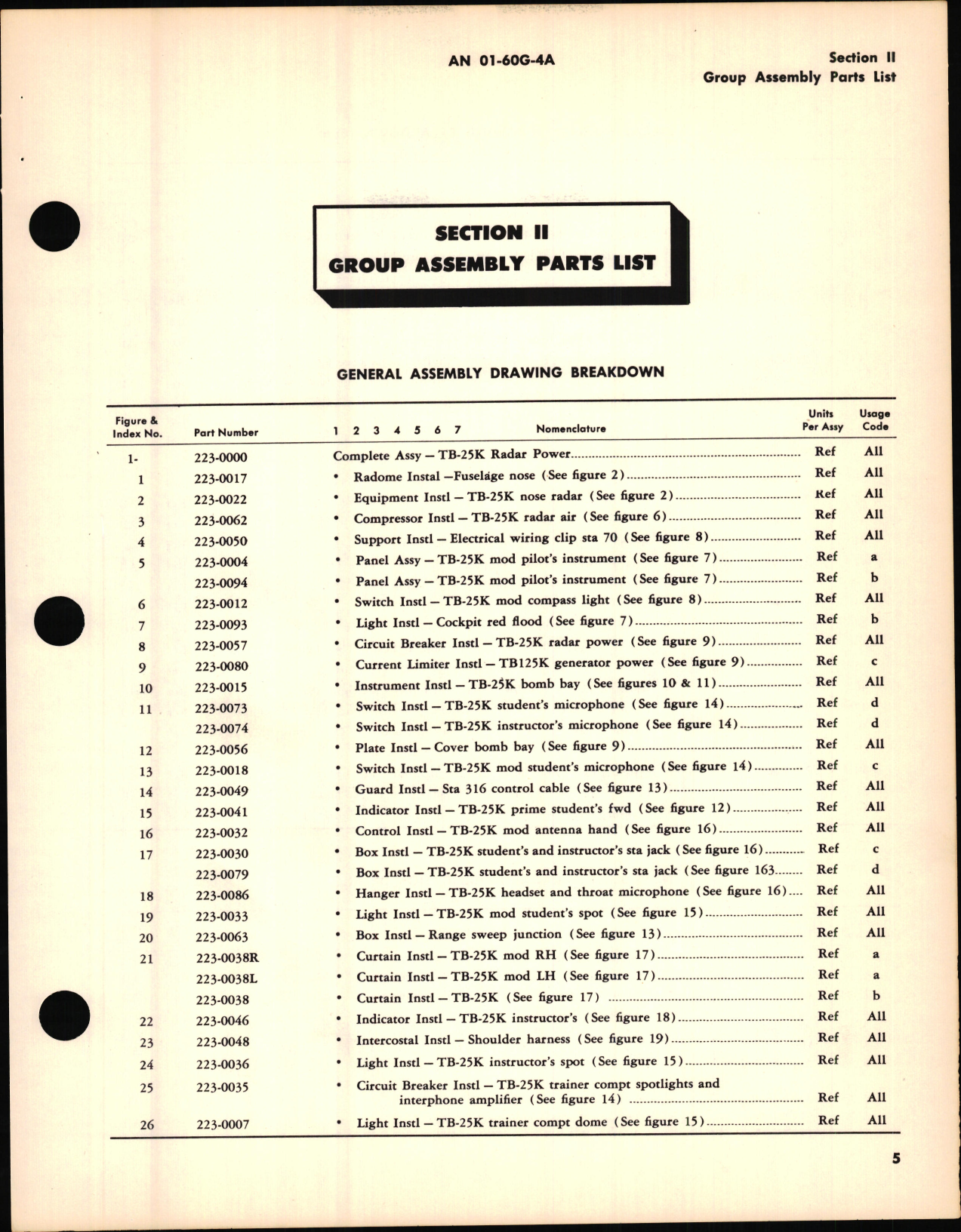 Sample page 7 from AirCorps Library document: Supplemental Parts Catalog for USAF Model TB-25K Aircraft