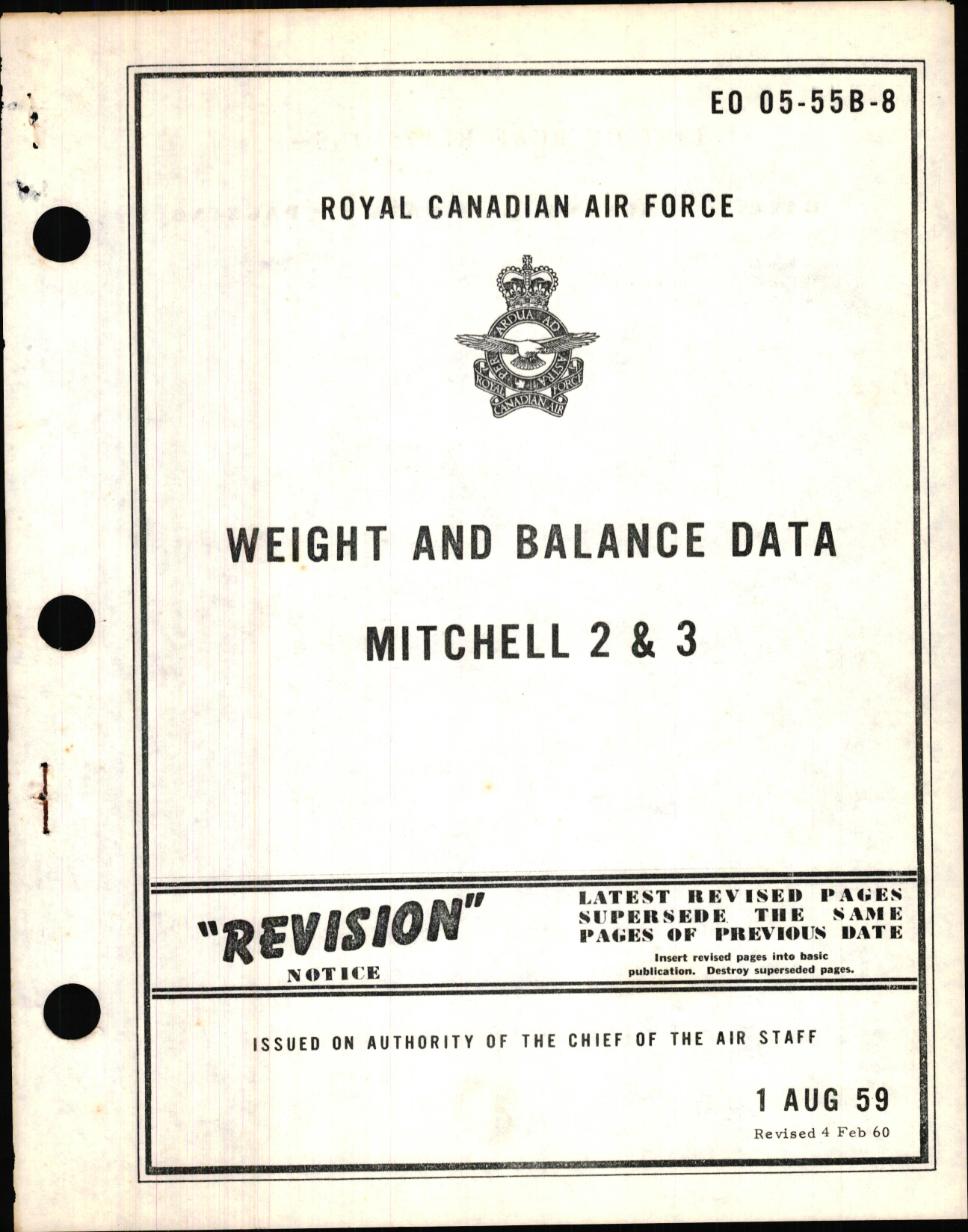 Sample page 1 from AirCorps Library document: Weight and Balance Data for Mitchell 2 and 3