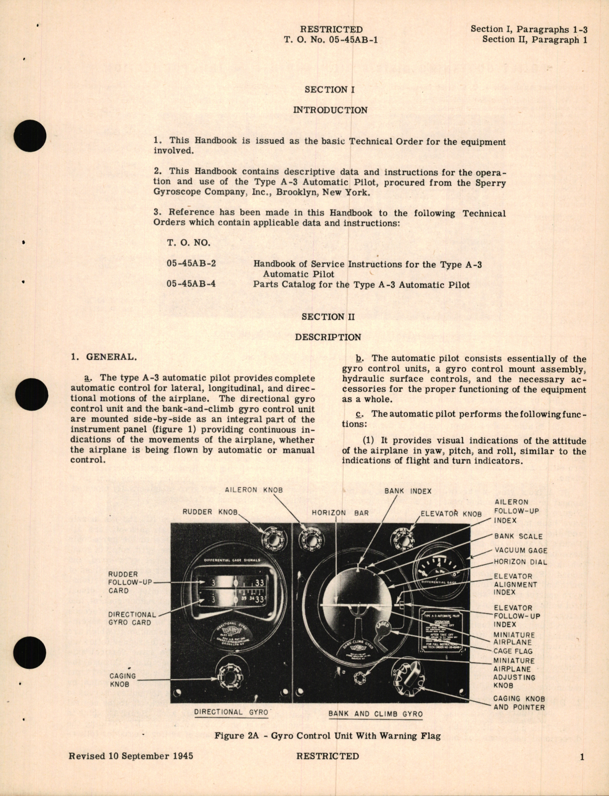 Sample page 5 from AirCorps Library document: Operation and Service Instructions for Automatic Pilot Type A-3 