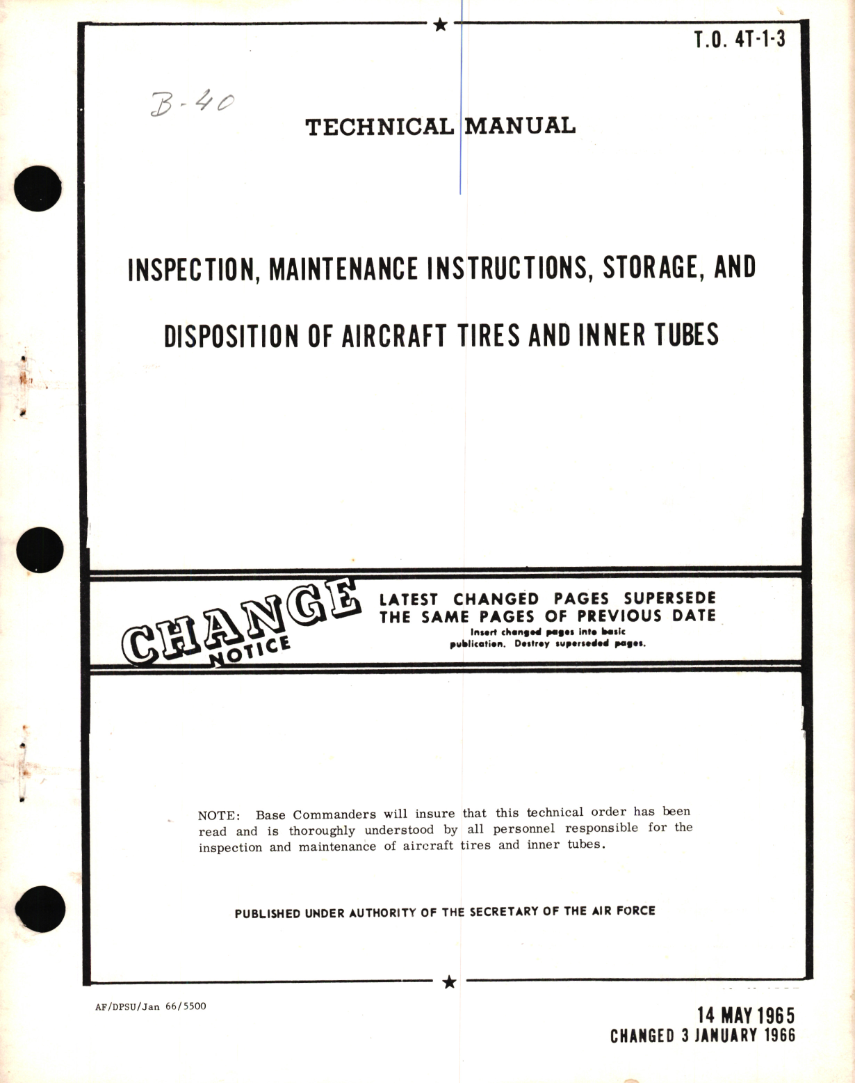 Sample page 1 from AirCorps Library document: Inspection, Maintenance Instructions, Storage, and Disposition of Aircraft Tires and Inner Tubes