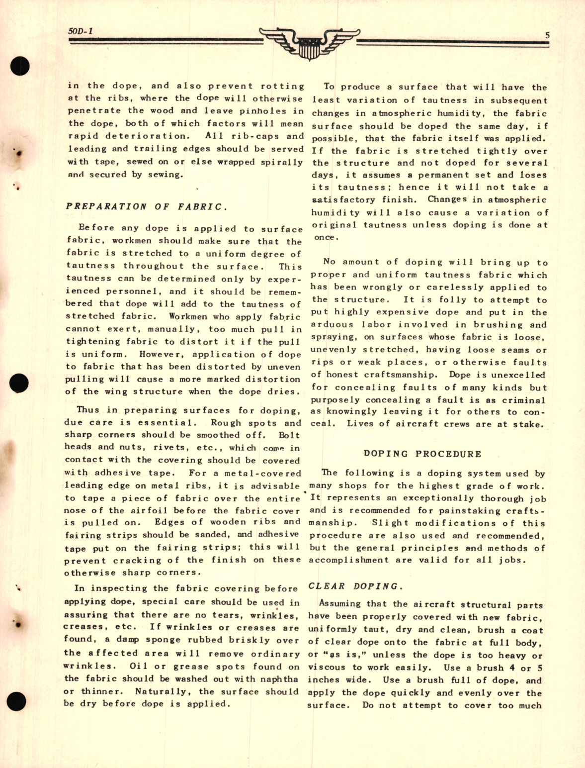 Sample page 5 from AirCorps Library document: Aircraft Paint and Dope Procedure - Aero Repair Department