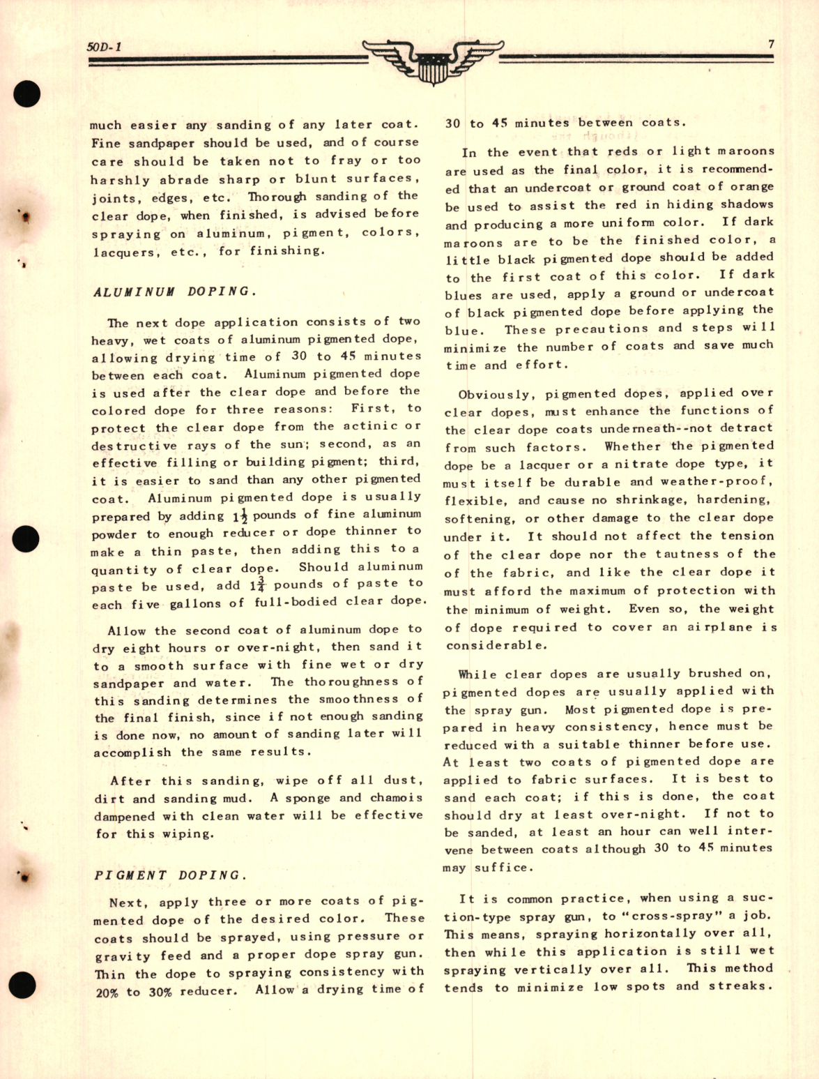 Sample page 7 from AirCorps Library document: Aircraft Paint and Dope Procedure - Aero Repair Department