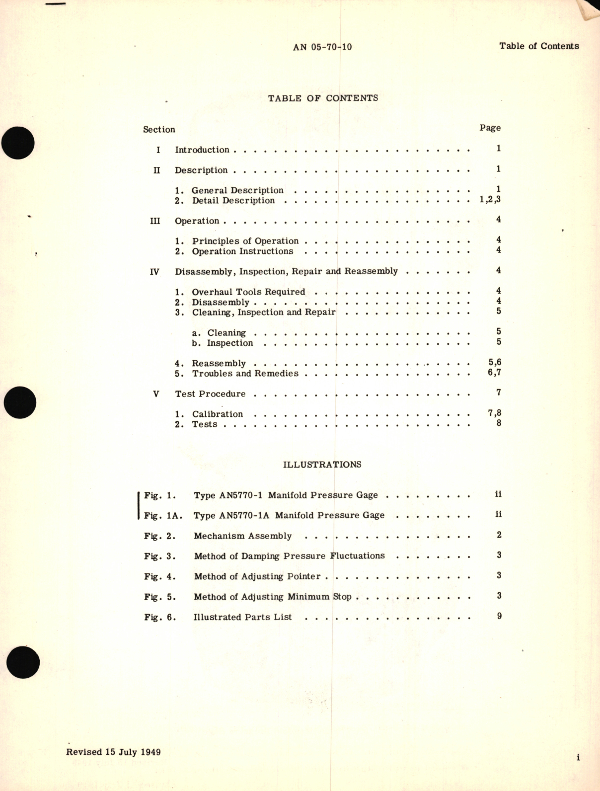 Sample page 3 from AirCorps Library document: Overhaul Instructions for Manifold Pressure Gages Part No. AW-2 3,4--25-H, AW-2 3,4-25-H Type AN 5770-1, AN 5770-1A