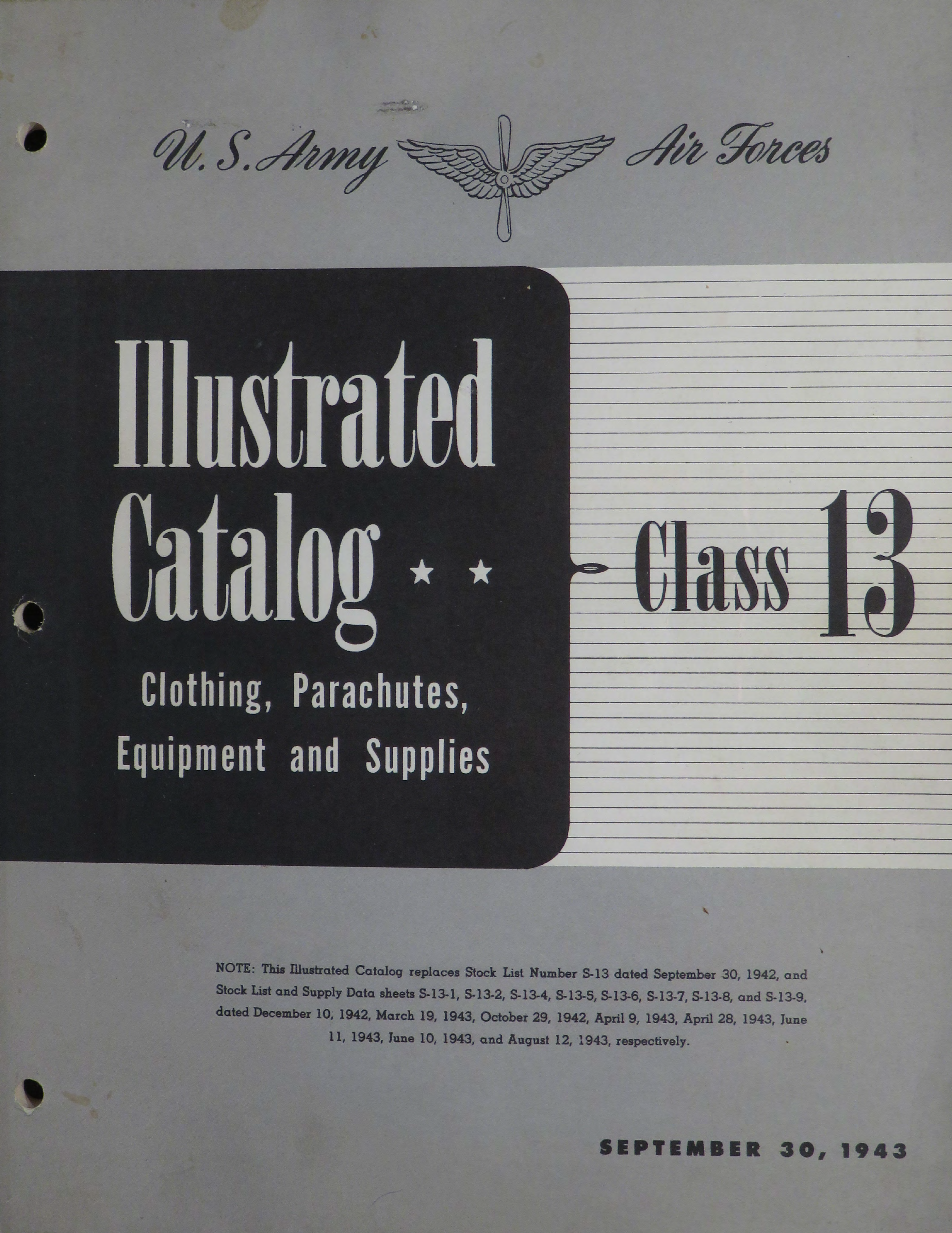 Sample page 1 from AirCorps Library document: Illustrated Catalog Clothing, Parachutes, Equipment and Supplies