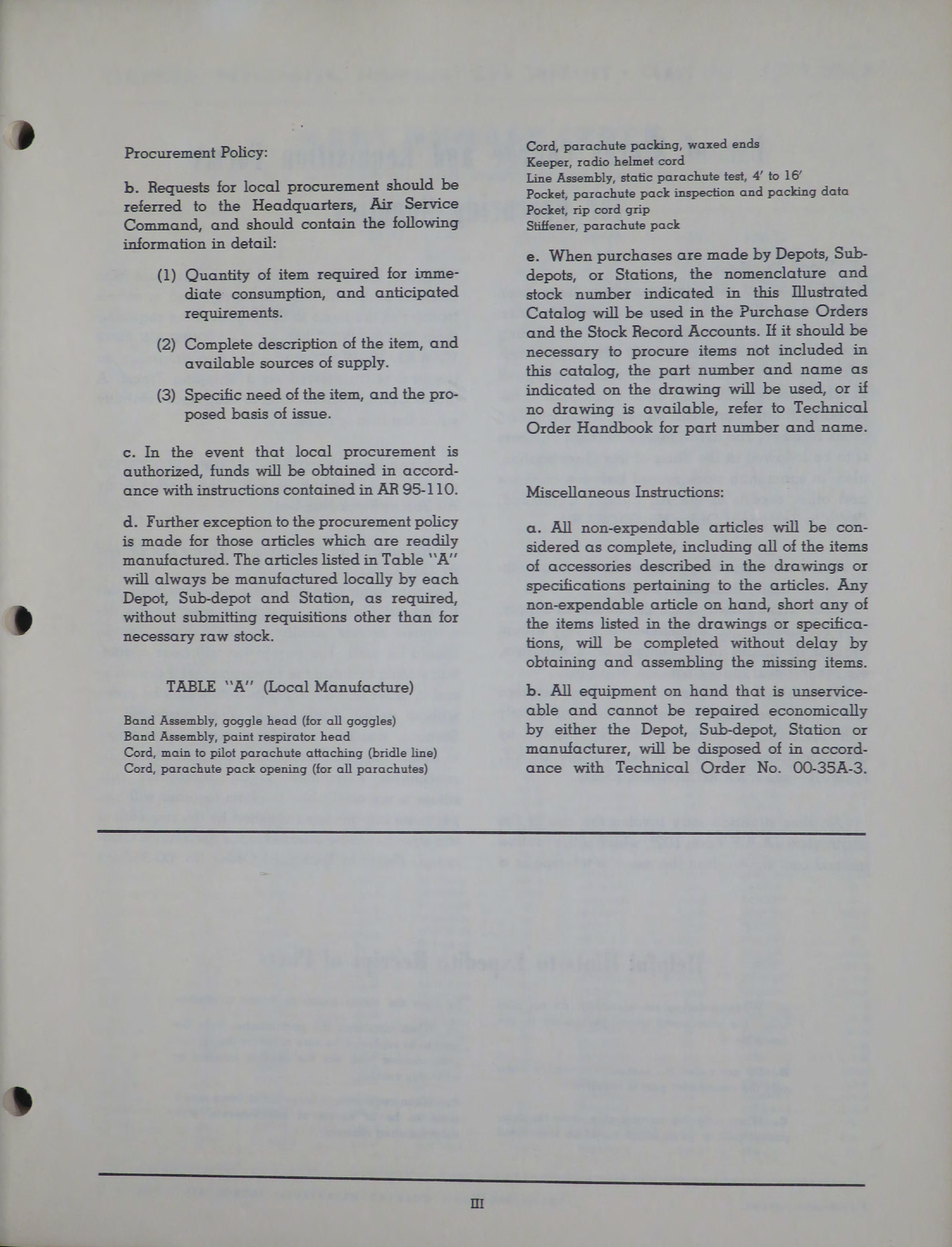 Sample page 5 from AirCorps Library document: Illustrated Catalog Clothing, Parachutes, Equipment and Supplies