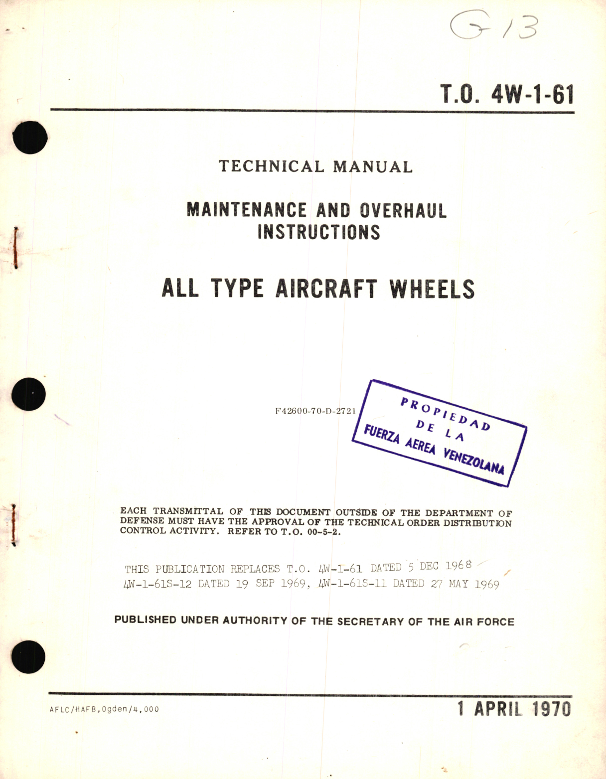 Sample page 1 from AirCorps Library document: Maintenance and Overhaul Instructions for All Type Aircraft Wheels