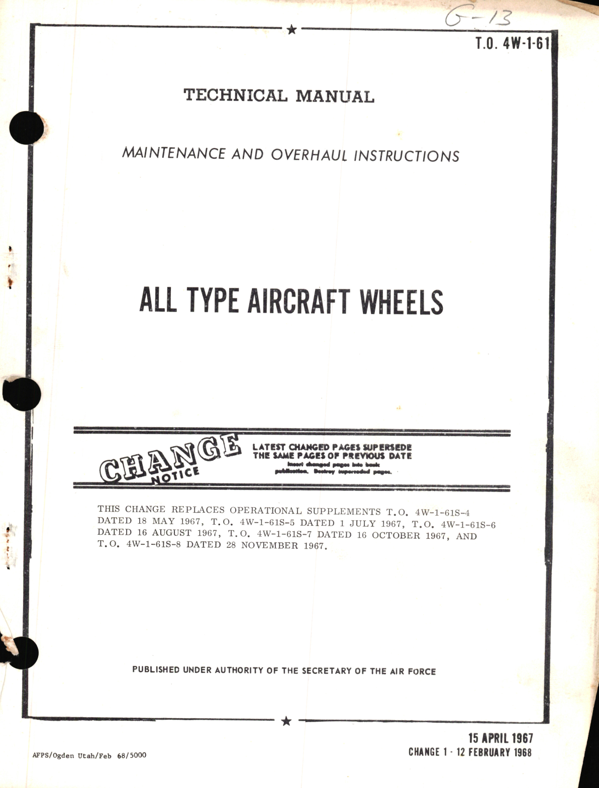 Sample page 1 from AirCorps Library document: Maintenance and Overhaul Instructions for All Type Aircraft Wheels