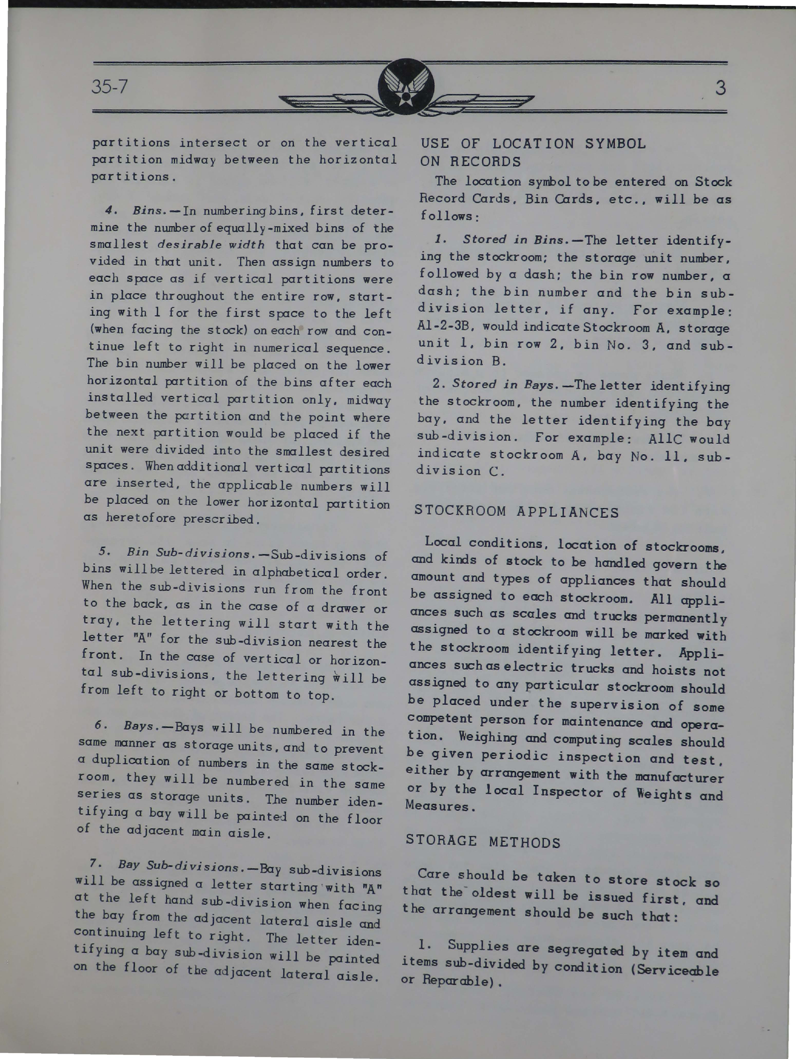 Sample page 7 from AirCorps Library document: Receiving Manual for Depot Supply Section