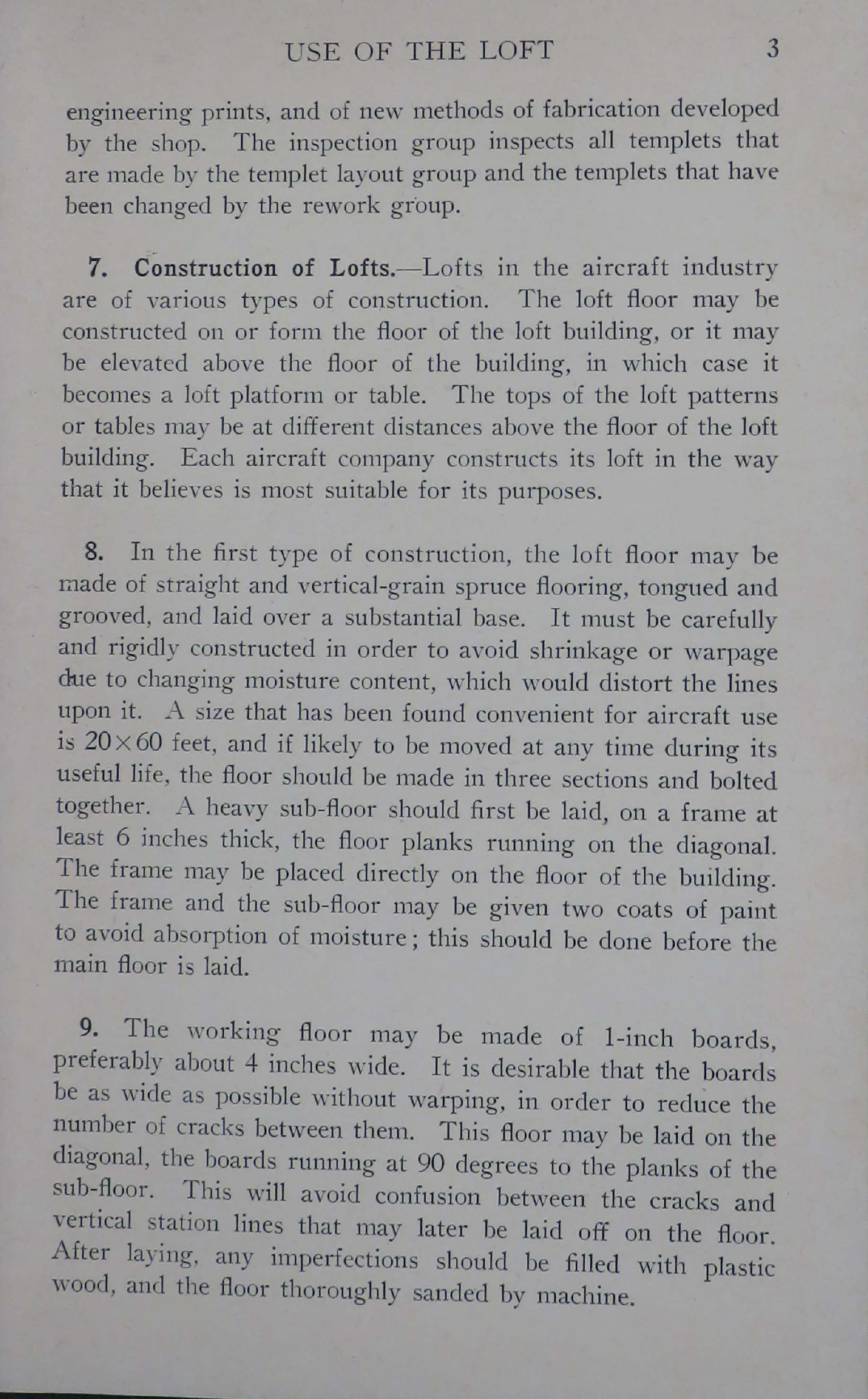 Sample page 5 from AirCorps Library document: Lofting and Layout - Use of the Loft - Bureau of Aeronautics