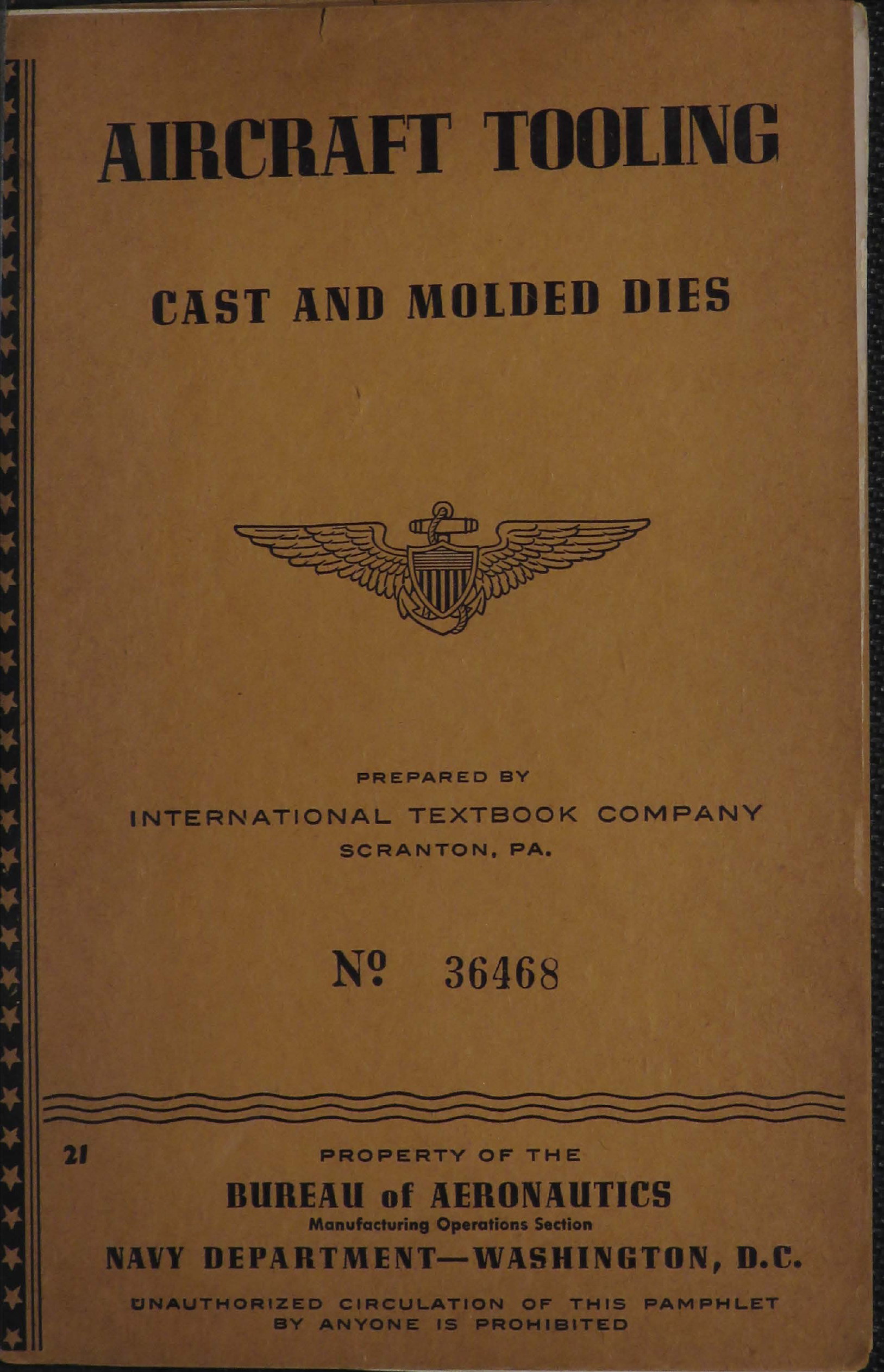 Sample page 1 from AirCorps Library document: Aircraft Tooling - Cast and Molded Dies - Bureau of Aeronautics