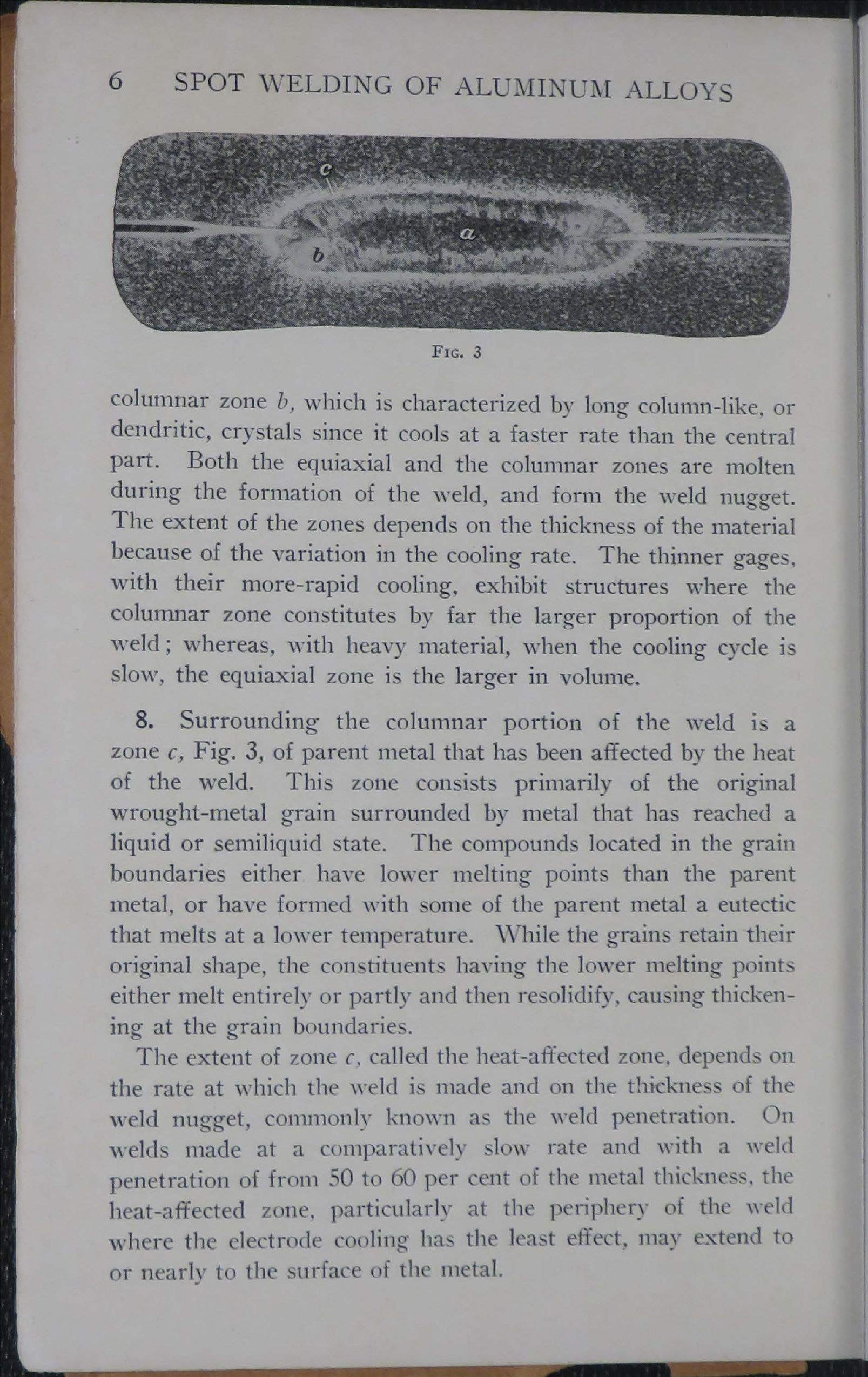 Sample page 8 from AirCorps Library document: Aircraft Welding - Spot Welding of Aluminum Alloys - Bureau of Aeronautics