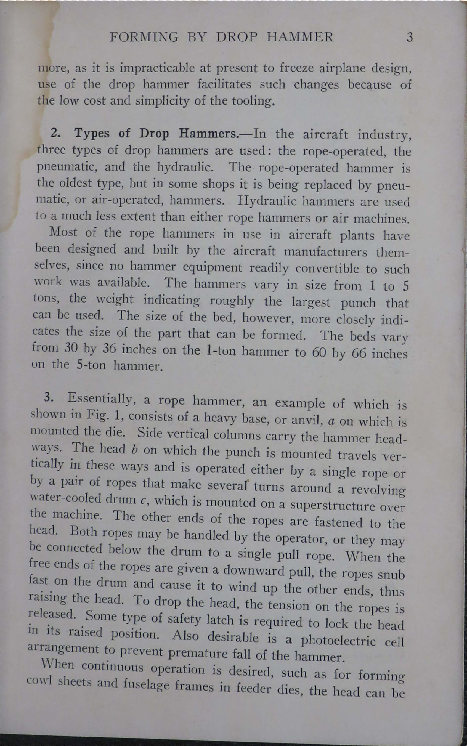 Sample page 5 from AirCorps Library document: Forming Methods - Forming By Drop Hammer - Bureau of Aeronautics