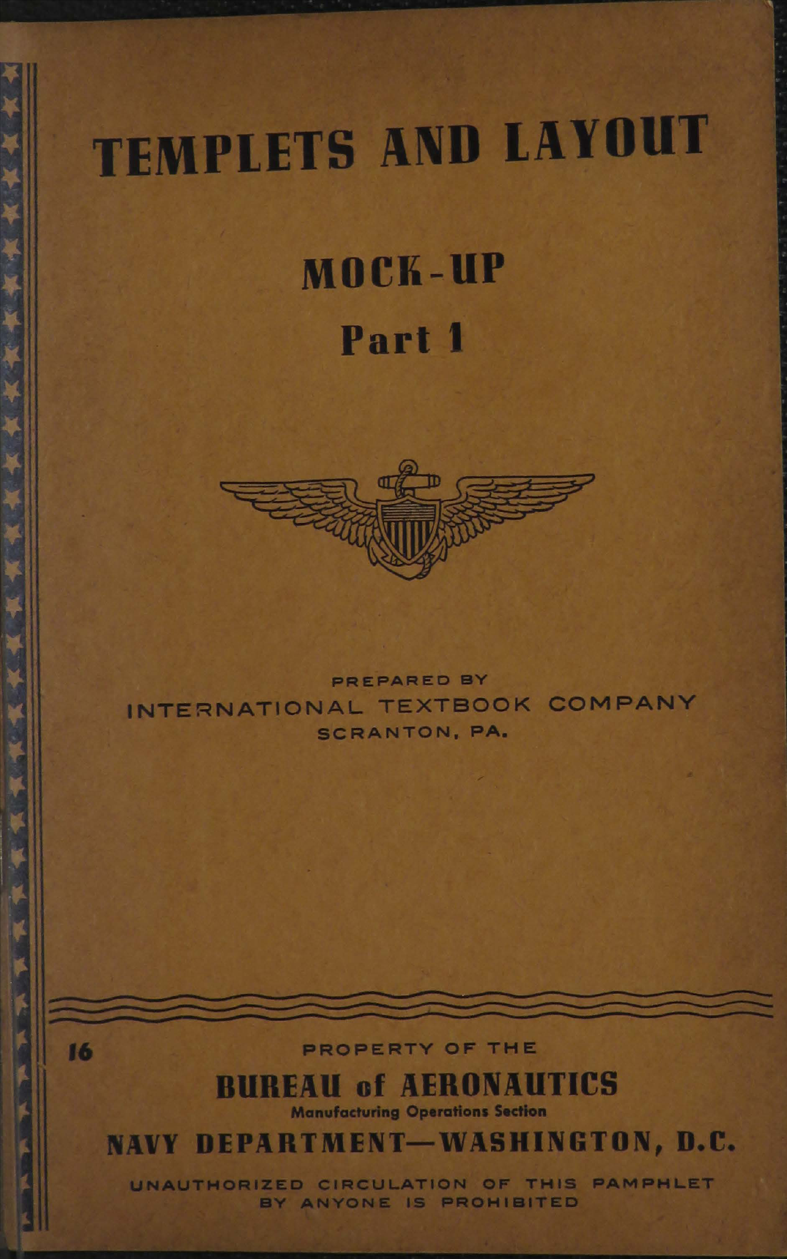 Sample page 1 from AirCorps Library document: Templets and Layout - Mock Up Part 1 - Bureau of Aeronautics