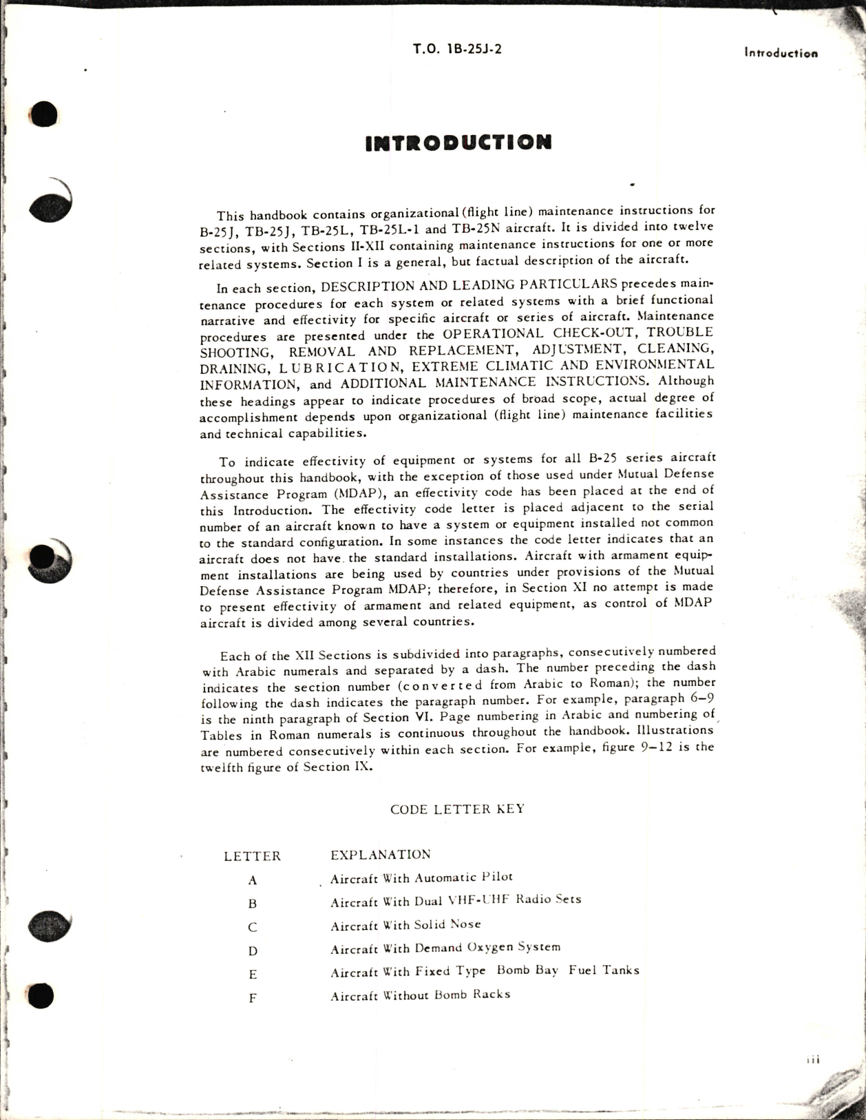 Sample page 5 from AirCorps Library document: Maintenance Instructions for B-25J, TB-25J, TB-25L, TB-25L-1, and TB-25N