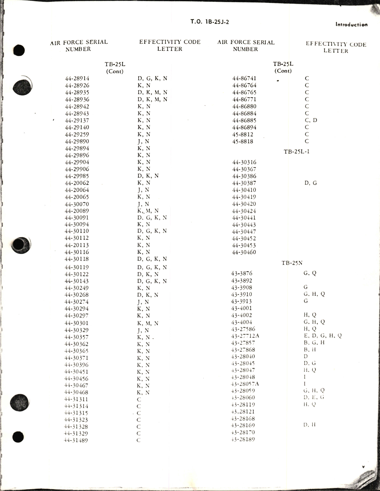 Sample page 7 from AirCorps Library document: Maintenance Instructions for B-25J, TB-25J, TB-25L, TB-25L-1, and TB-25N