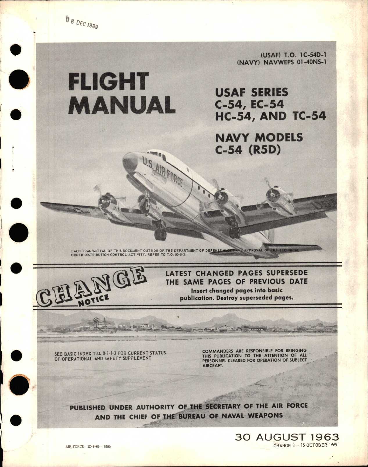 Sample page 1 from AirCorps Library document: Flight Manual for C-54, EC-54, HC-54, TC-54, and R5D