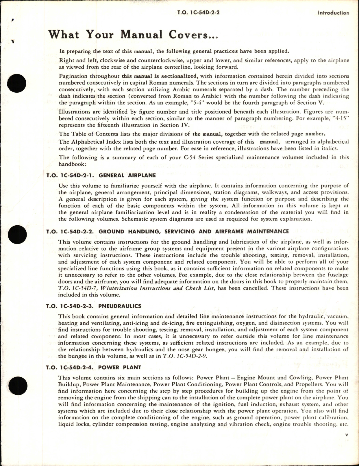 Sample page 7 from AirCorps Library document: Maintenance Instructions, Ground Handling, Servicing, and Airframe Maintenance for C-54D, D-54G, C-54E, and C-54M