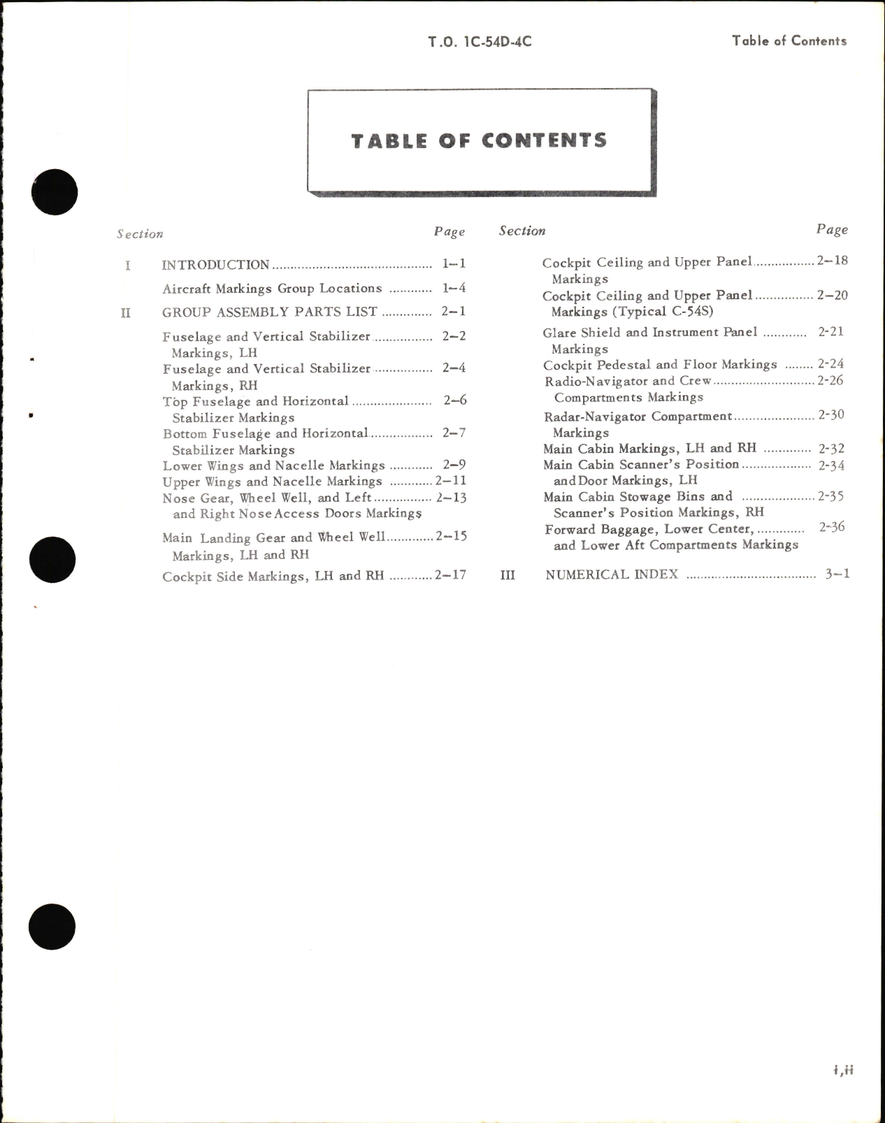 Sample page 3 from AirCorps Library document: Illustrated Parts Breakdown for C-54D, C-54E, C-54G, C-54M, and C-54S