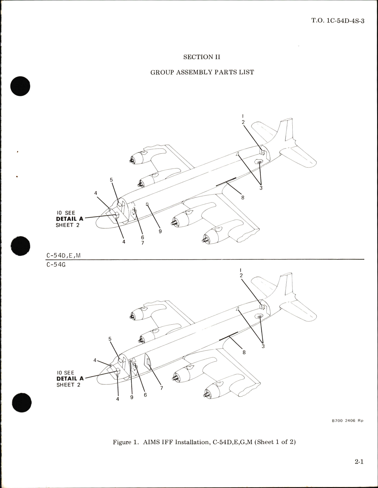 Sample page 5 from AirCorps Library document: Operational Supplement, Illustrated Parts Breakdown for C-54D, C-54E, C-54G, and C-54M