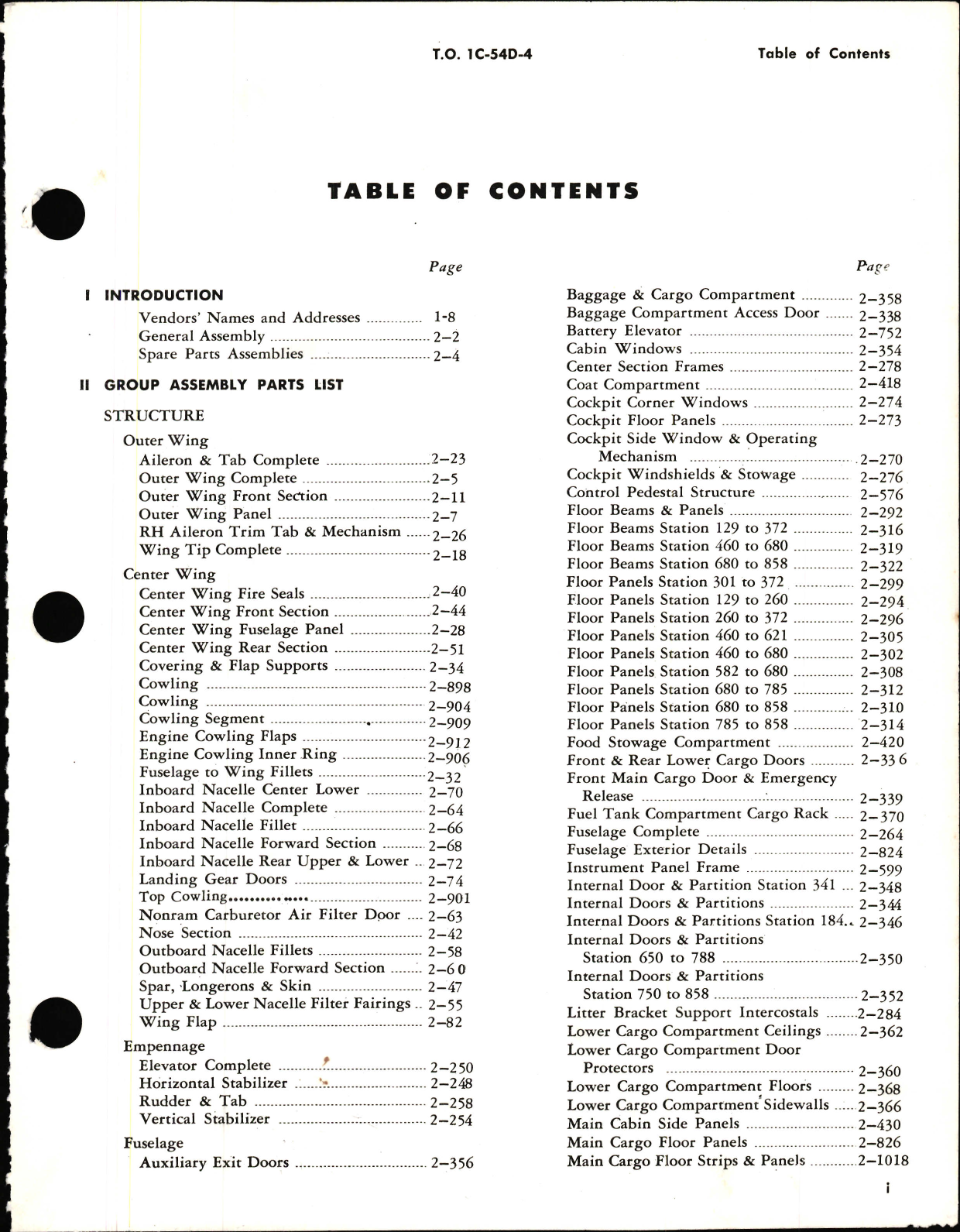 Sample page 5 from AirCorps Library document: Illustrated Parts Breakdown for C-54D, C-54E, C-54G, and C-54M