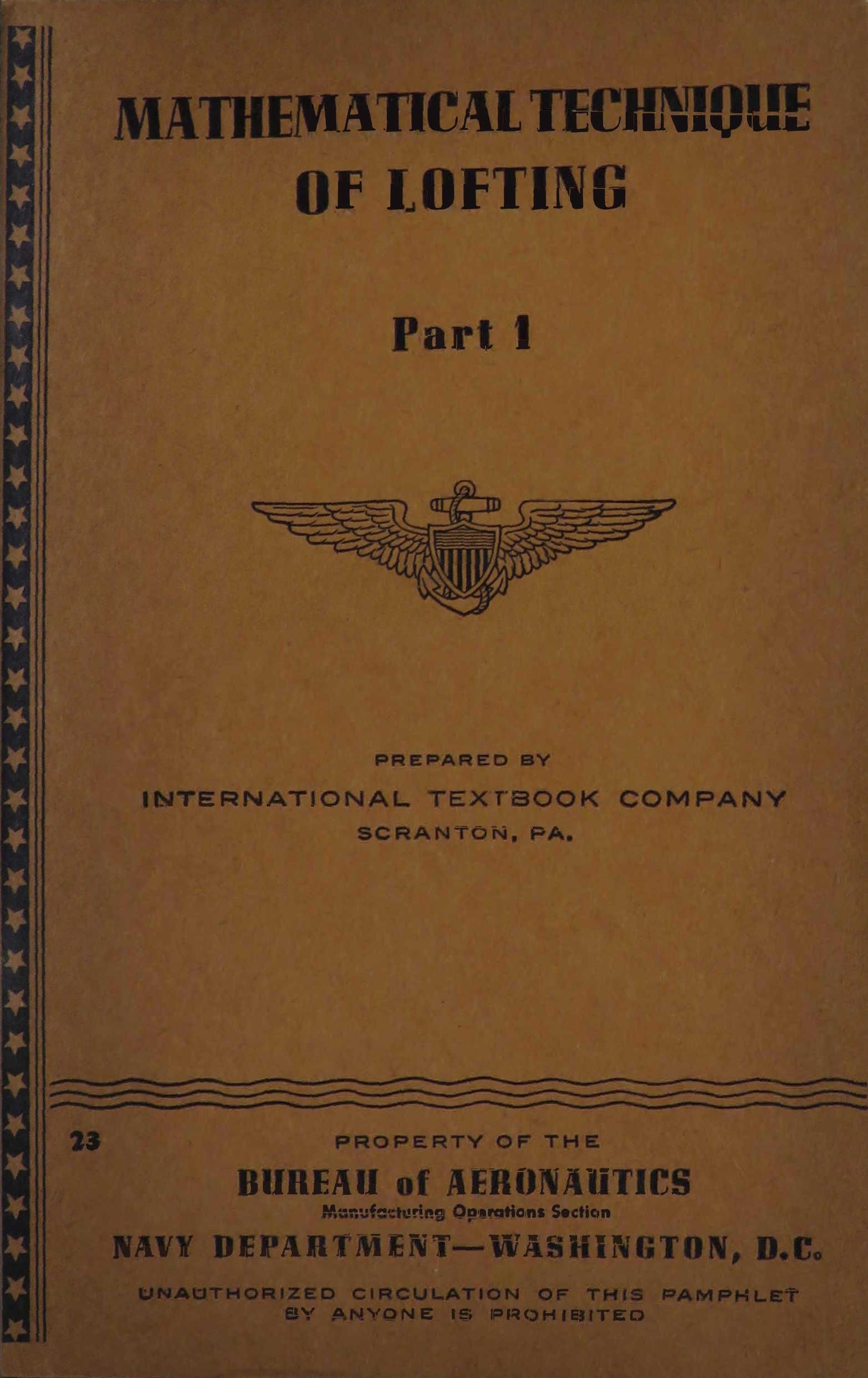 Sample page 1 from AirCorps Library document: Mathematical Technique of Lofting - Part 1 - Bureau of Aeronautics, 