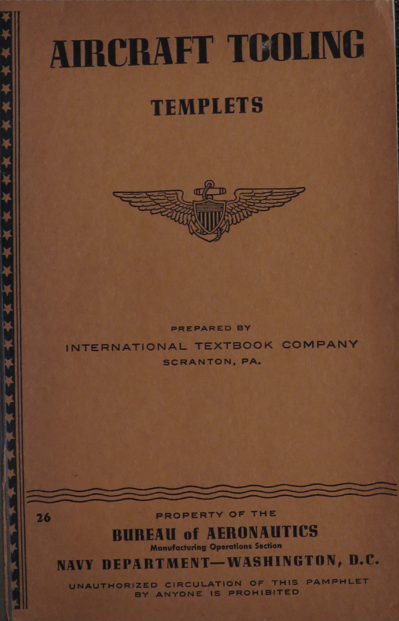 Sample page 1 from AirCorps Library document: Aircraft Tooling - Templets - Bureau of Aeronautics