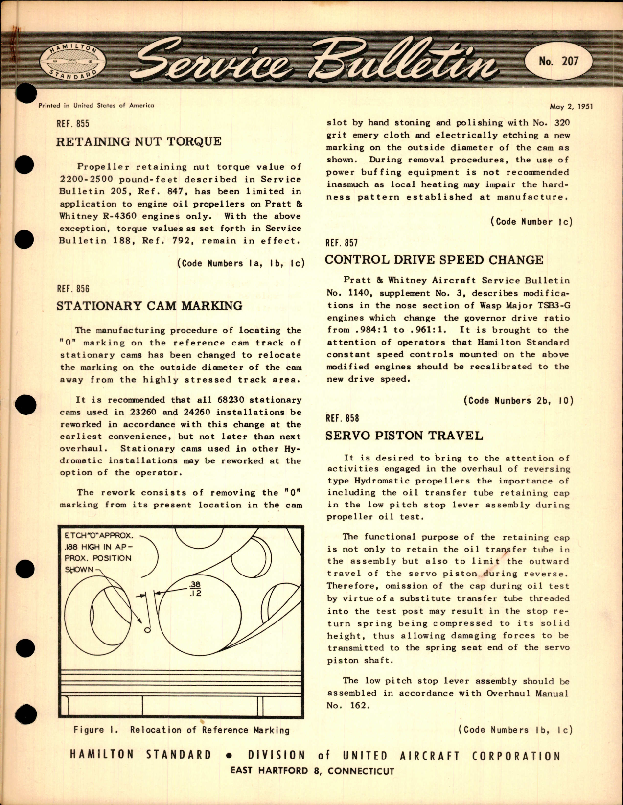 Sample page 1 from AirCorps Library document: Retaining Nut Torque, Ref 855