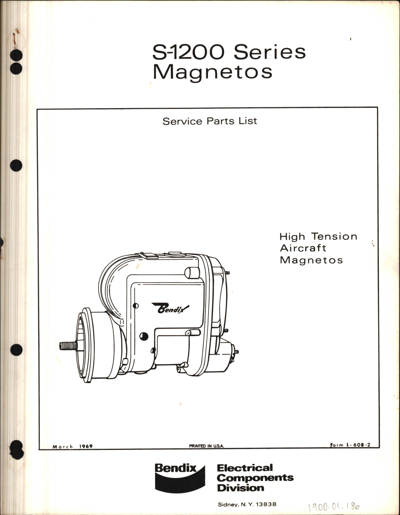 Sample page 1 from AirCorps Library document: Service Parts List for S-1200 Series Magnetos