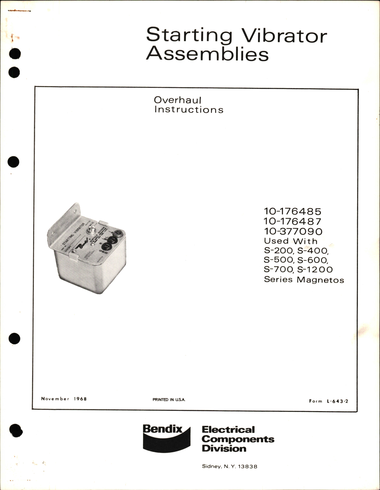 Sample page 1 from AirCorps Library document: Overhaul Instructions for Starting Vibrator Assemblies