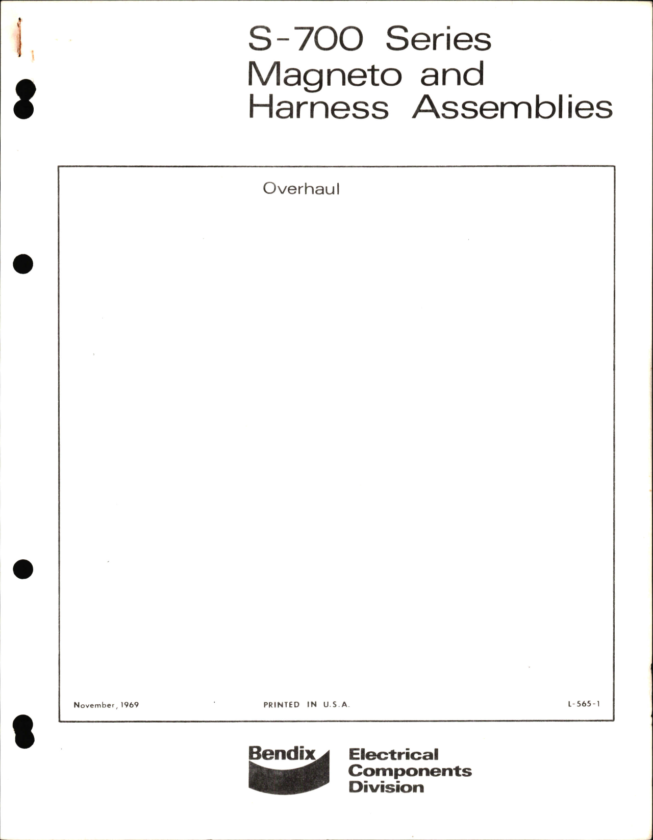 Sample page 1 from AirCorps Library document: Overhaul Instructions for S-700 Series Magneto and Harness Assemblies
