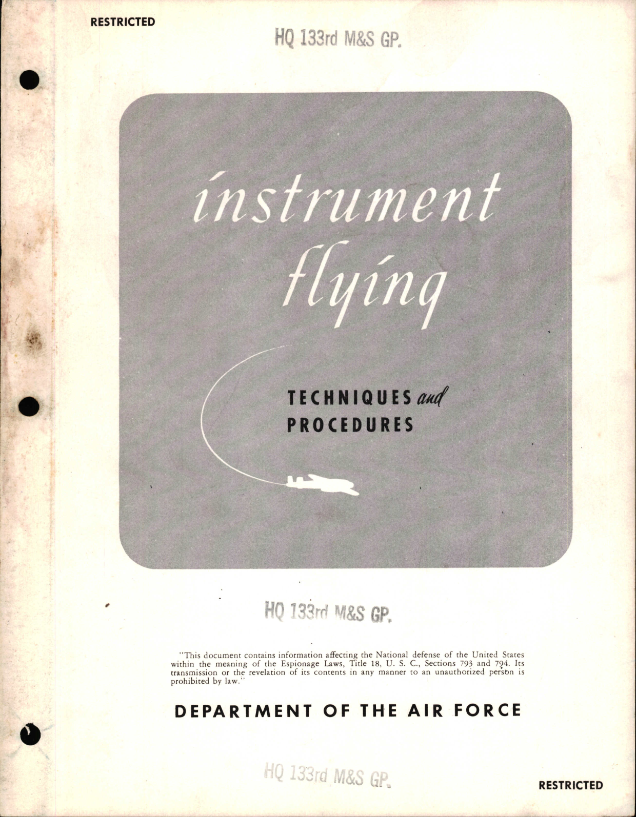 Sample page 1 from AirCorps Library document: Instrument Flying Techniques and Procedures