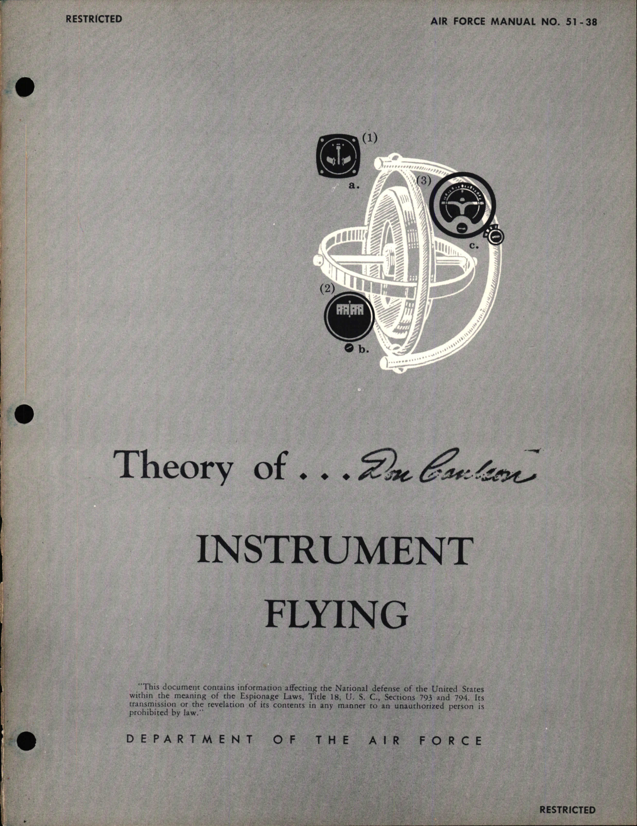 Sample page 1 from AirCorps Library document: Theory of Instrument Flying