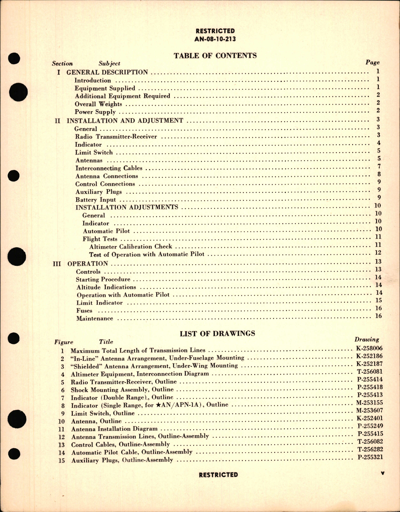 Sample page 7 from AirCorps Library document: Operating Instructions for AN & APN-1, -1A, and -1B Aircraft Radio Altimeter Equipment