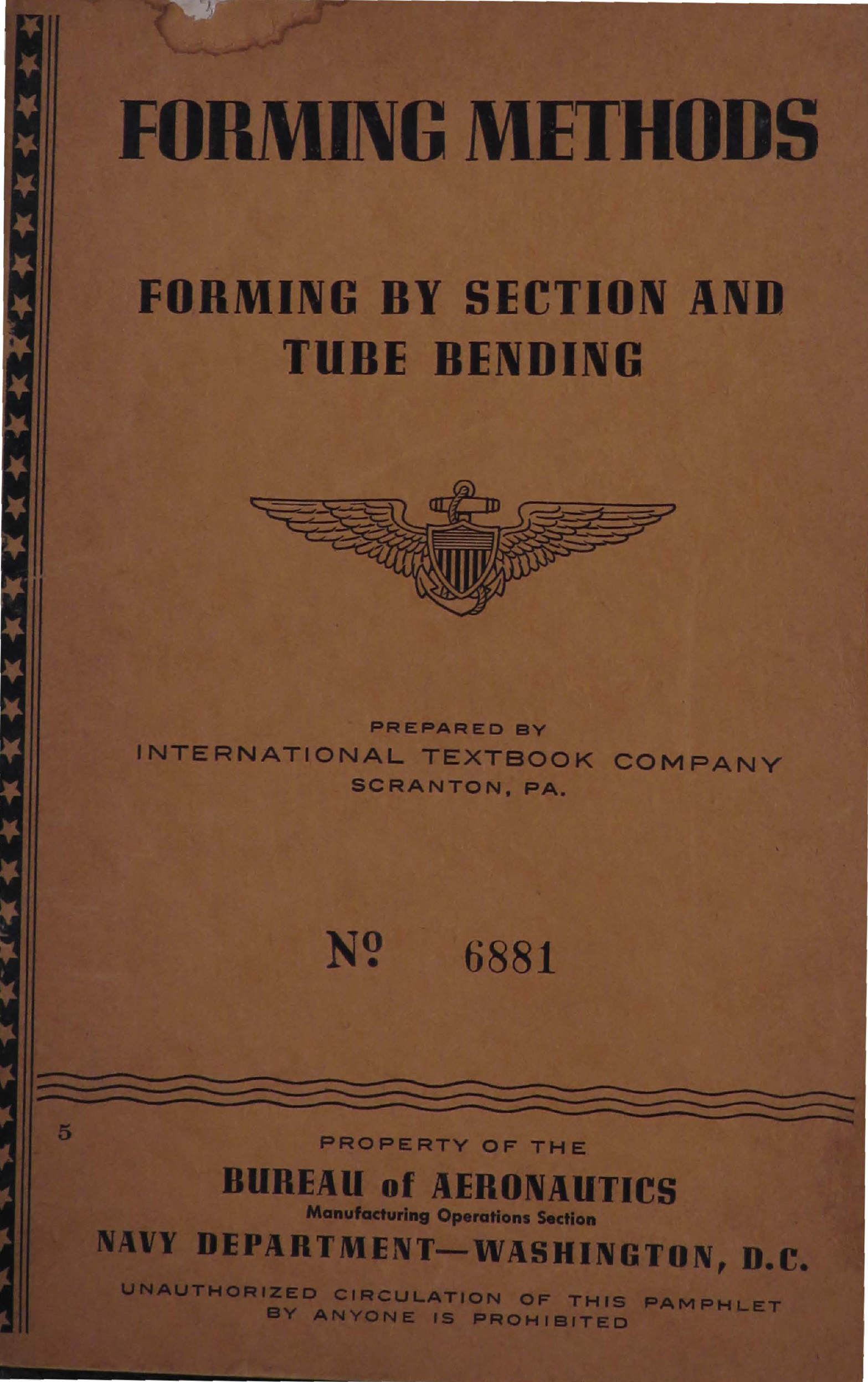 Sample page 1 from AirCorps Library document: Forming Methods - Forming by Section and Tube Bending - Bureau of Aeronautics