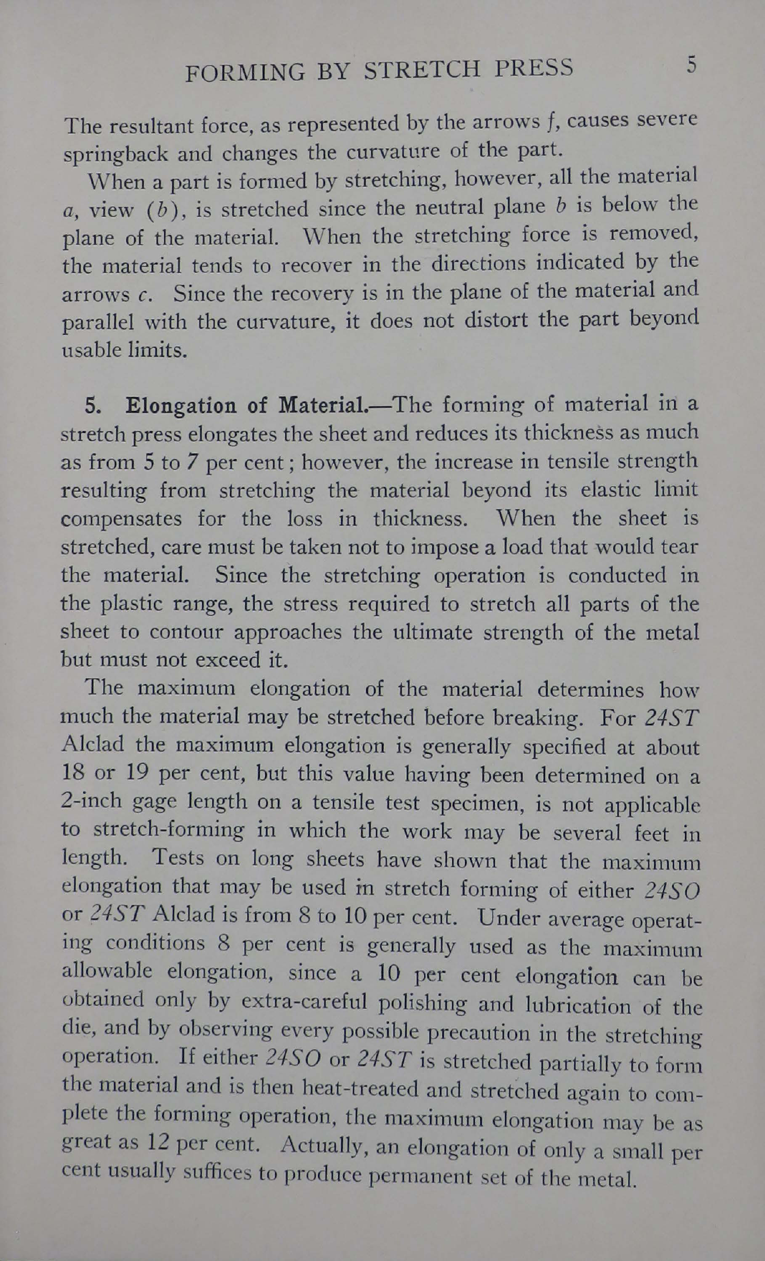 Sample page 7 from AirCorps Library document: Forming Methods - Forming by Stretch Press - Bureau of Aeronautics