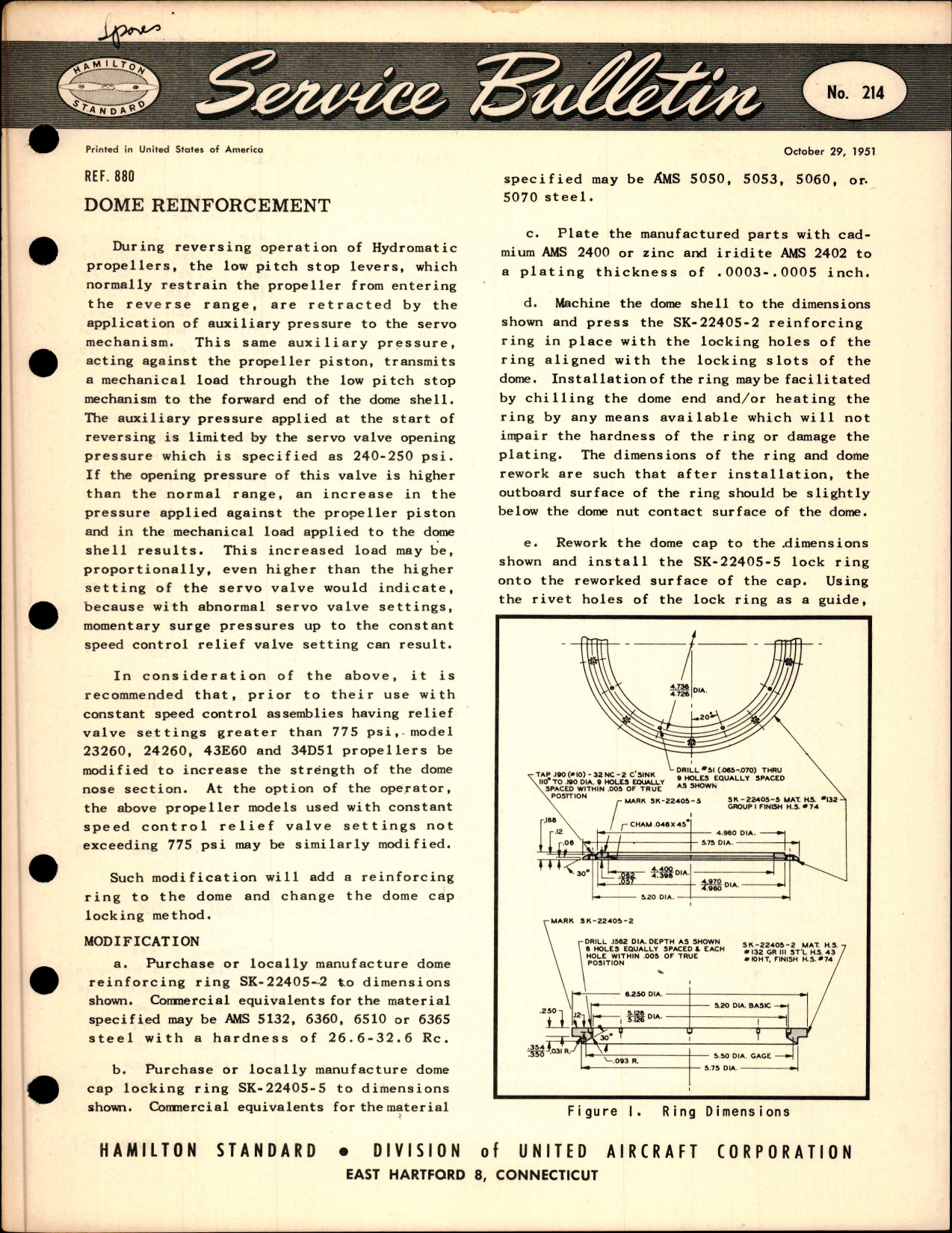 Sample page 1 from AirCorps Library document: Dome Reinforcement, Ref 880