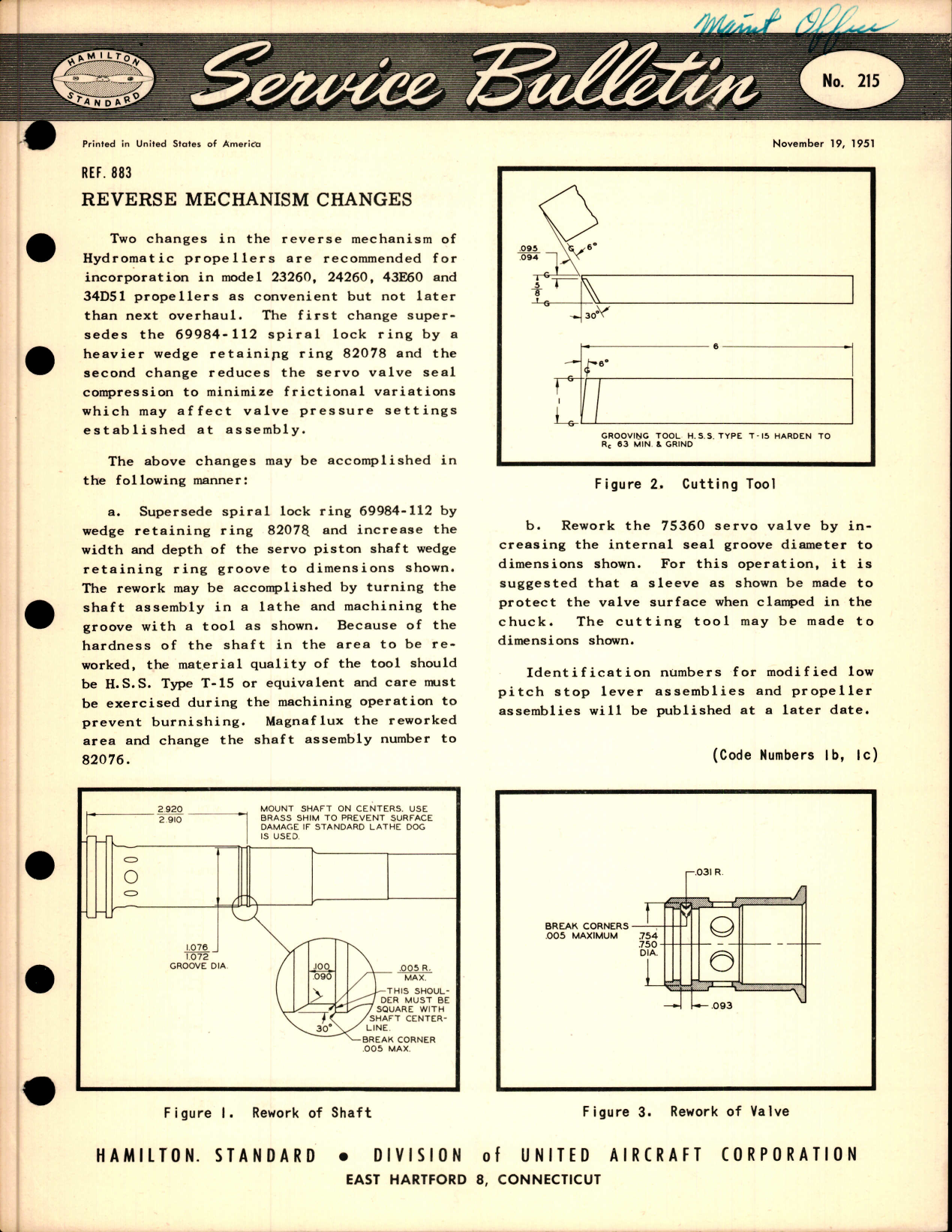 Sample page 1 from AirCorps Library document: Reverse Mechanism Changes, Ref 883