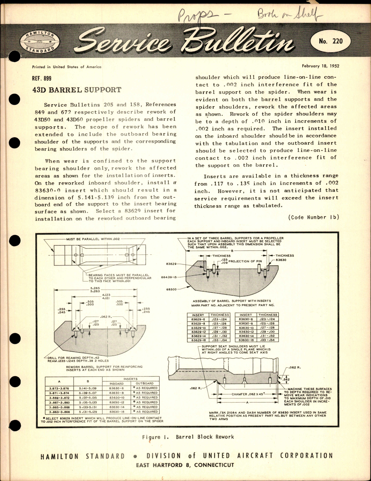 Sample page 1 from AirCorps Library document: 43D Barrel Support, Ref 899