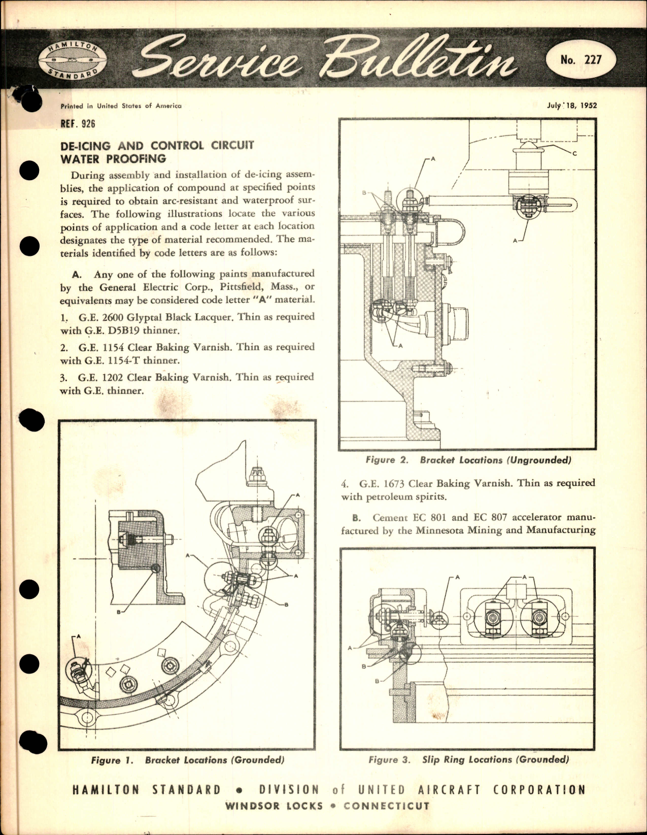 Sample page 1 from AirCorps Library document: De-Icing and Control Circuit Water Proofing, Ref 926