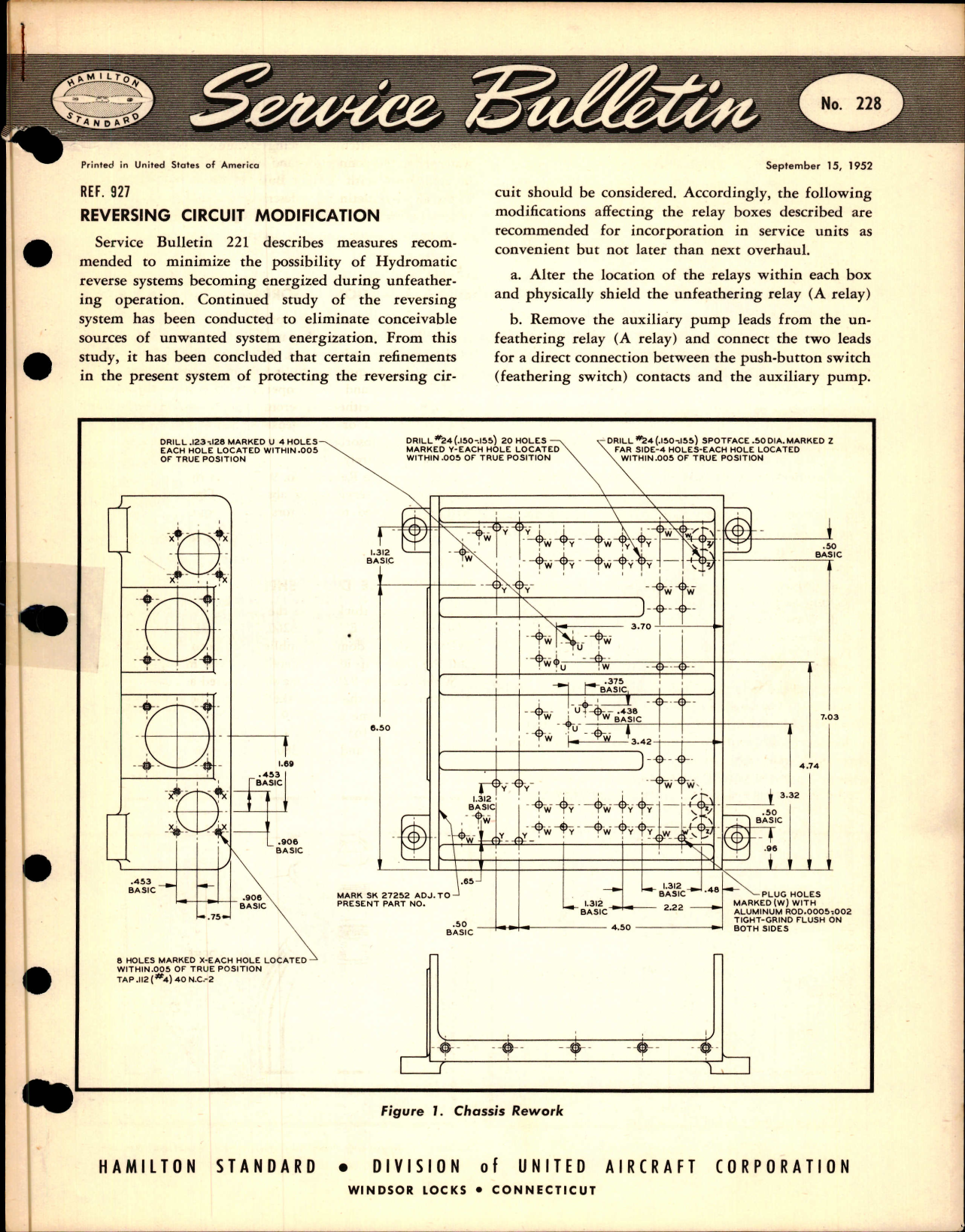 Sample page 1 from AirCorps Library document: Reversing Circuit Modification, Ref 927