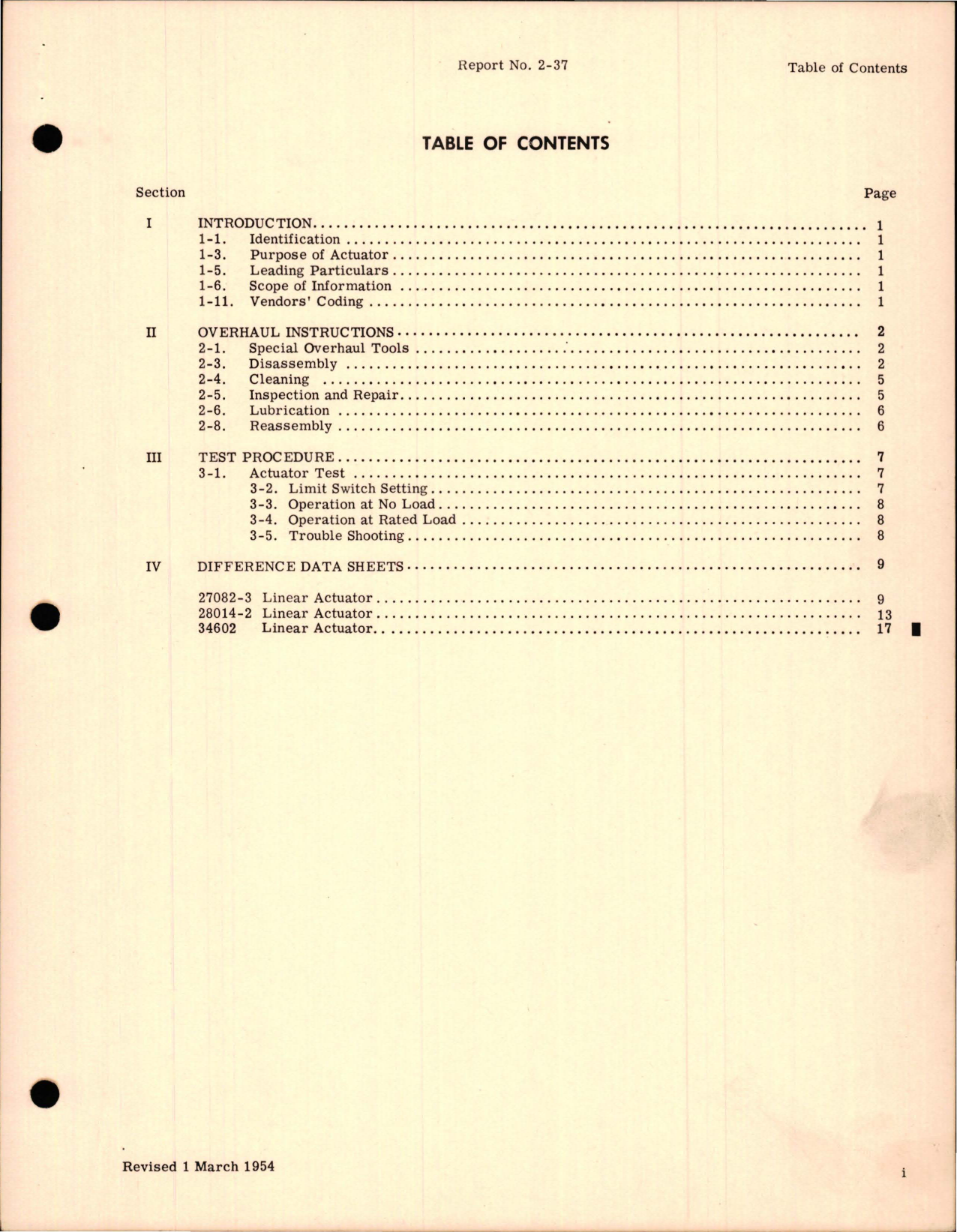 Sample page 5 from AirCorps Library document: Overhaul Manual for Linear Actuators - Parts 27082-3, 28014-2, 28022-2, and 34602