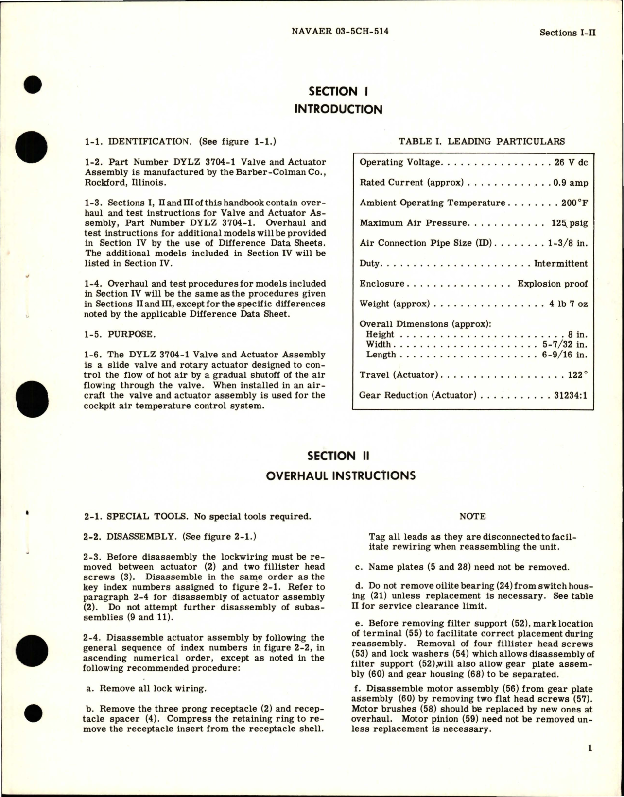 Sample page 5 from AirCorps Library document: Overhaul Instructions for Valve and Actuator Assembly - Part DYLZ 3704-1