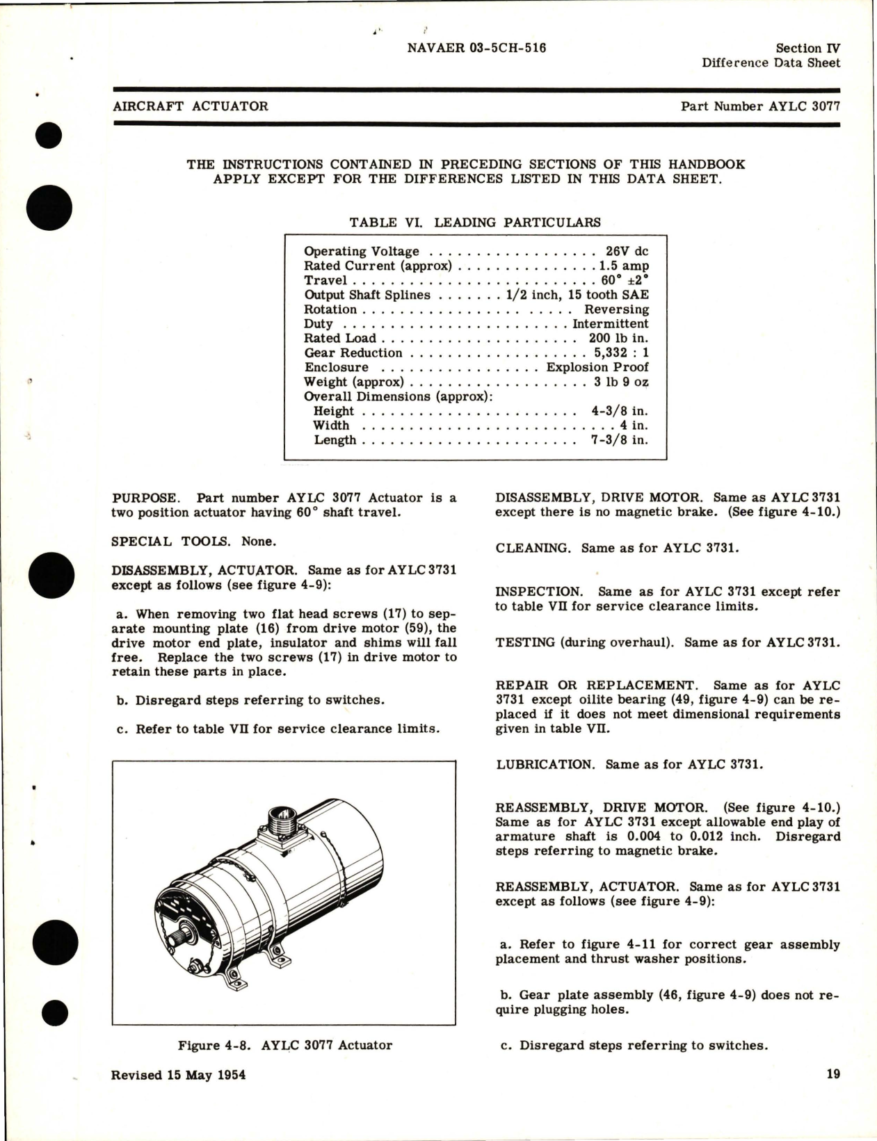 Sample page 5 from AirCorps Library document: Overhaul Instructions for Actuators - Parts AYLC 3731, AYLC 2557, and AYLC 3077