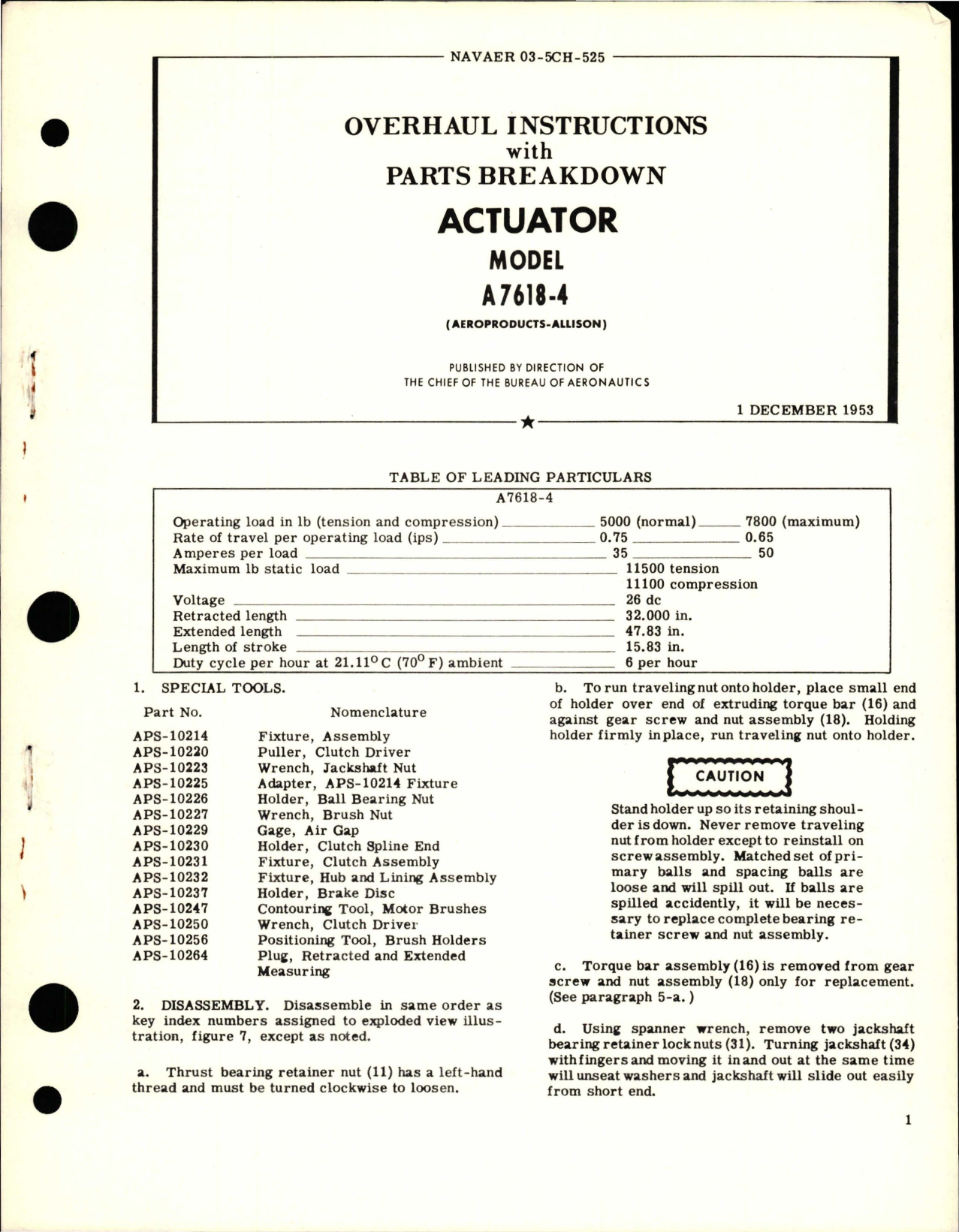 Sample page 1 from AirCorps Library document: Overhaul Instructions with Parts Breakdown for Actuator - Model A7618-4