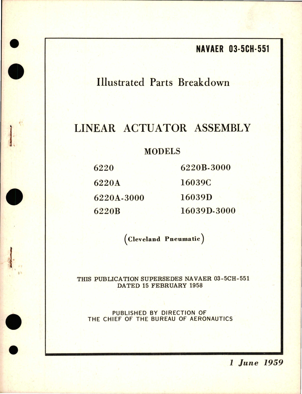 Sample page 1 from AirCorps Library document: Illustrated Parts Breakdown for Linear Actuator Assembly 