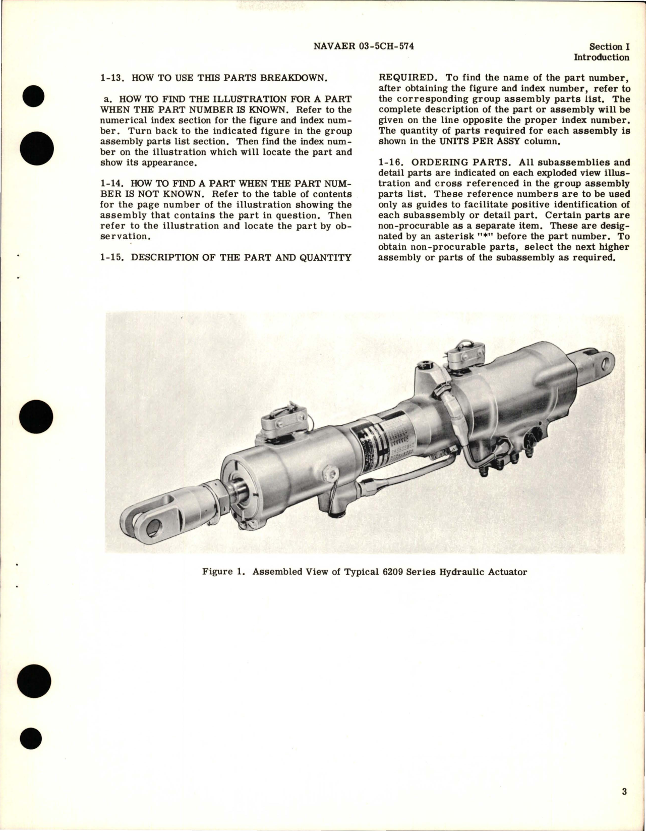 Sample page 5 from AirCorps Library document: Illustrated Parts Breakdown for Hydraulic Actuator - Models 6209C, 6209D, 6209E 