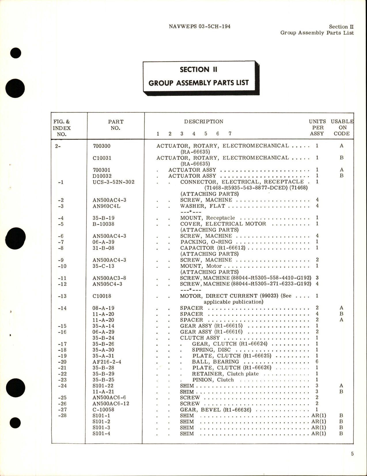 Sample page 7 from AirCorps Library document: Illustrated Parts Breakdown for Electromechanical Rotary Actuators - Parts 700300 and C10031 