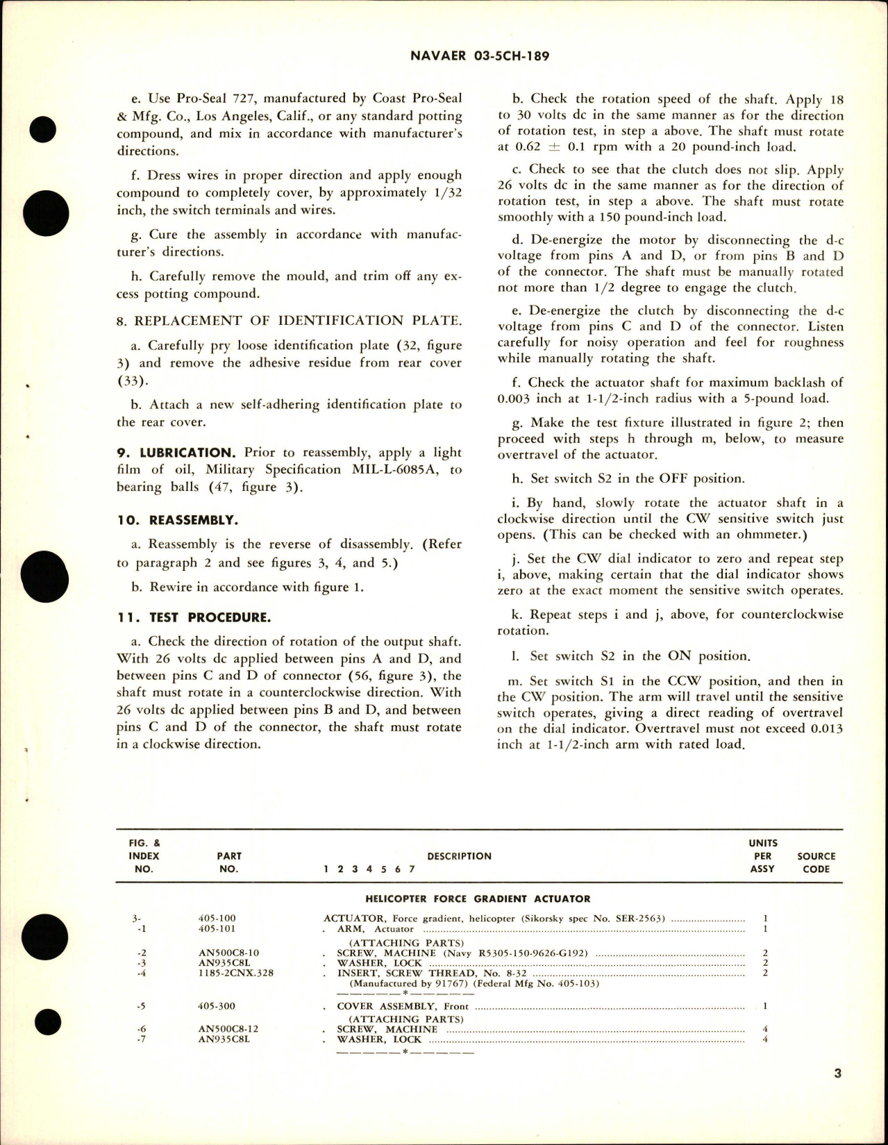Sample page 5 from AirCorps Library document: Overhaul Instructions with Parts Breakdown for Helicopter Force Gradient Actuator - Part 405-100