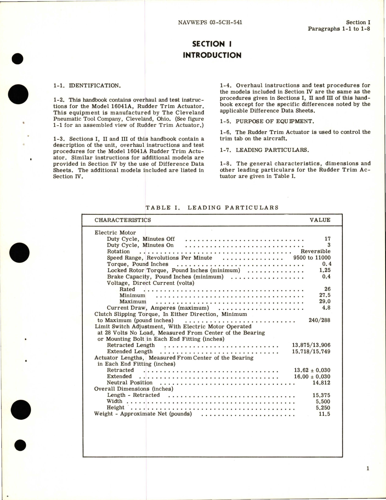 Sample page 5 from AirCorps Library document: Overhaul Instructions for Rudder Trim Actuator - Models 16041A, 16041B, and 16041C 