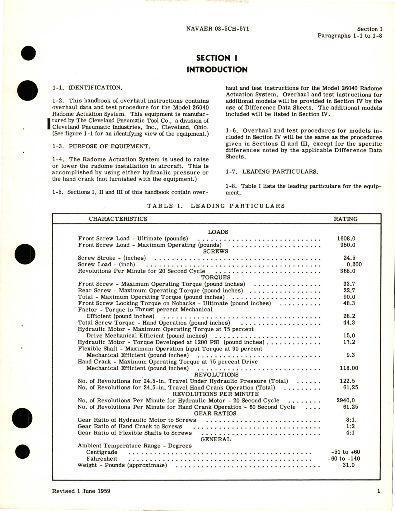 Sample page 5 from AirCorps Library document: Overhaul Instructions for Radome Actuation System - Model 26040 